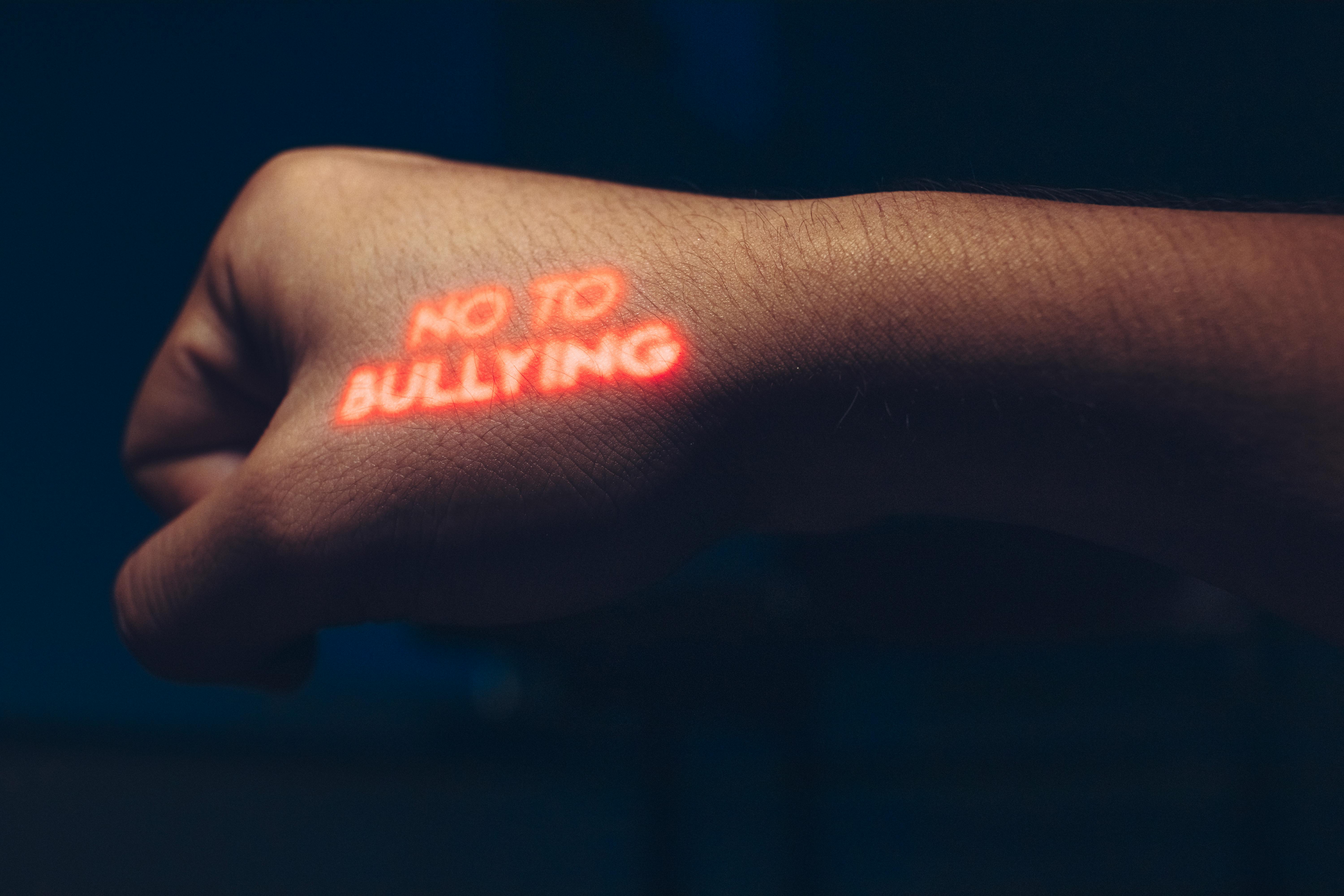 No to Bullying Message on the Person's Hand 