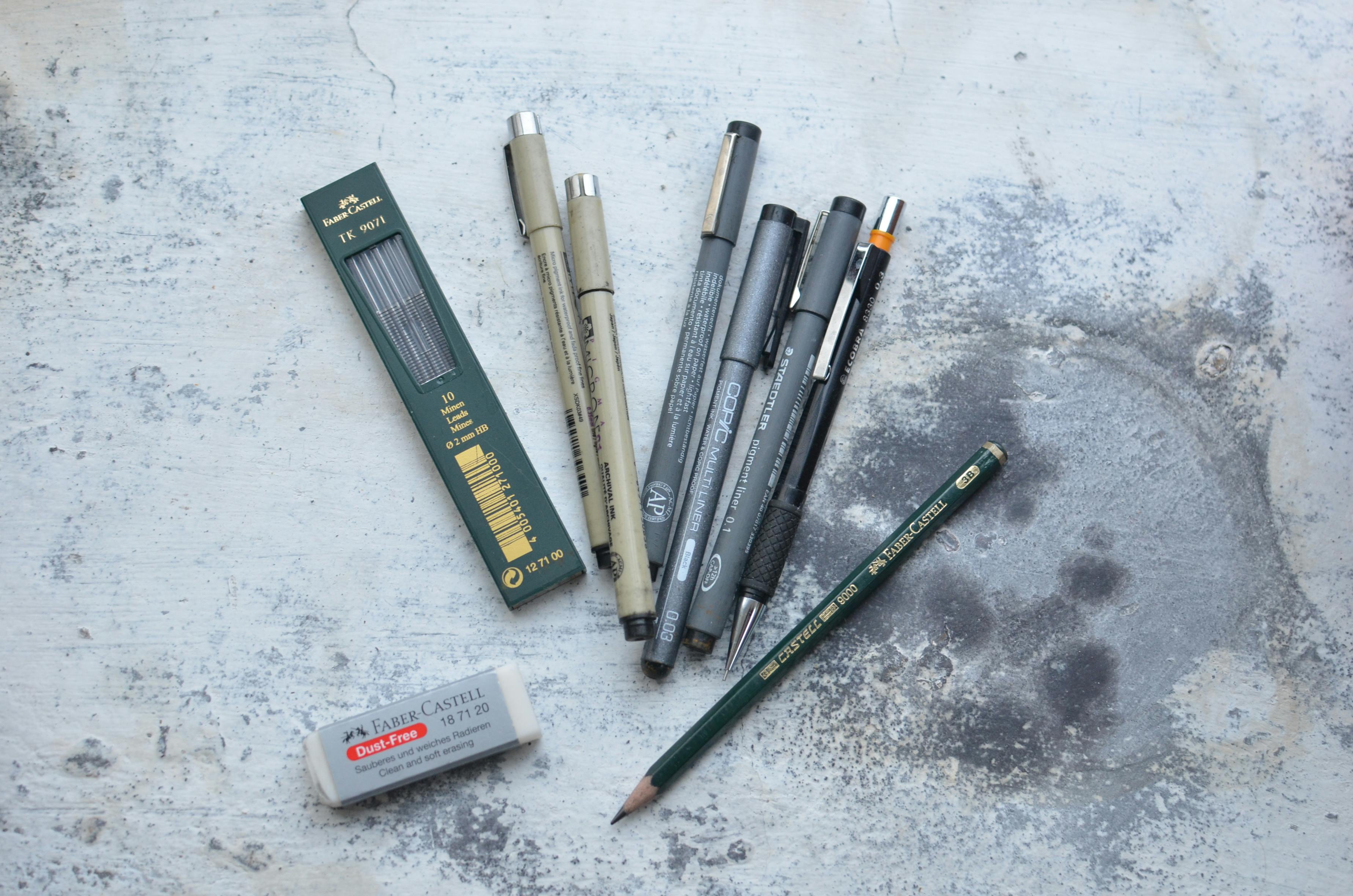 Craft supplies laid out on a table