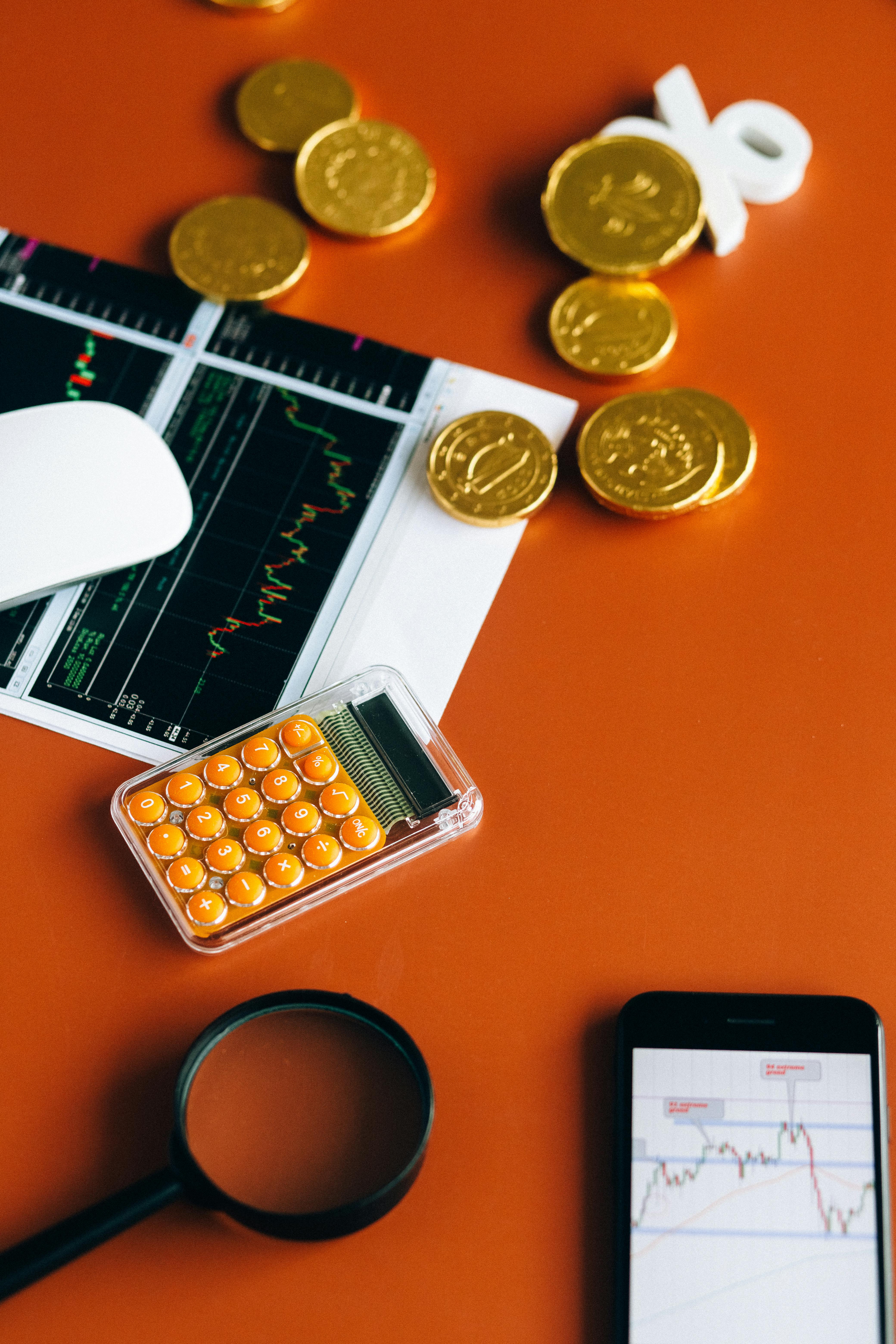 Orange Calculator on the Table