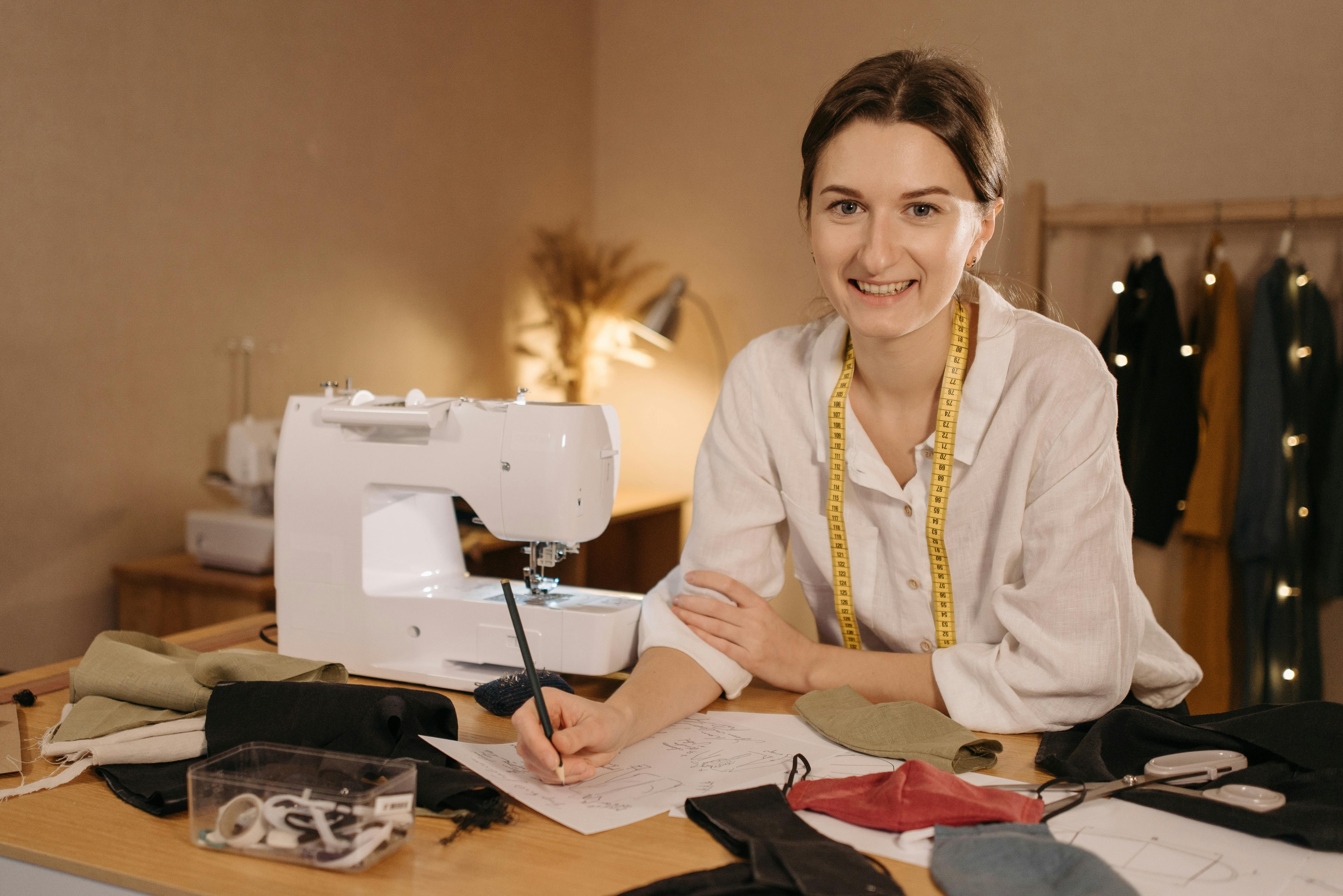 A Woman in White Long Sleeves Smiling
