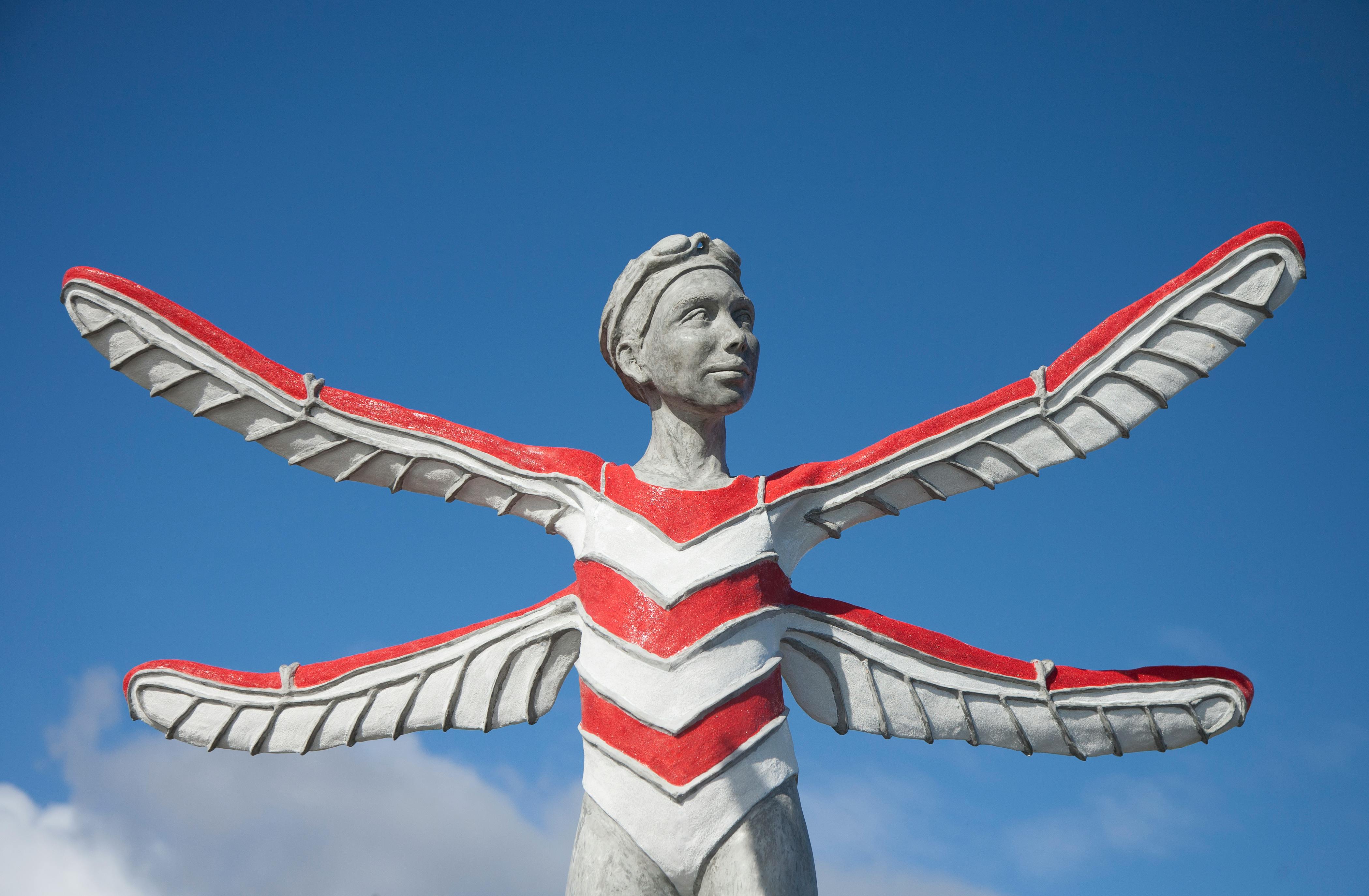 Close-Up Shot of a Concrete Statue