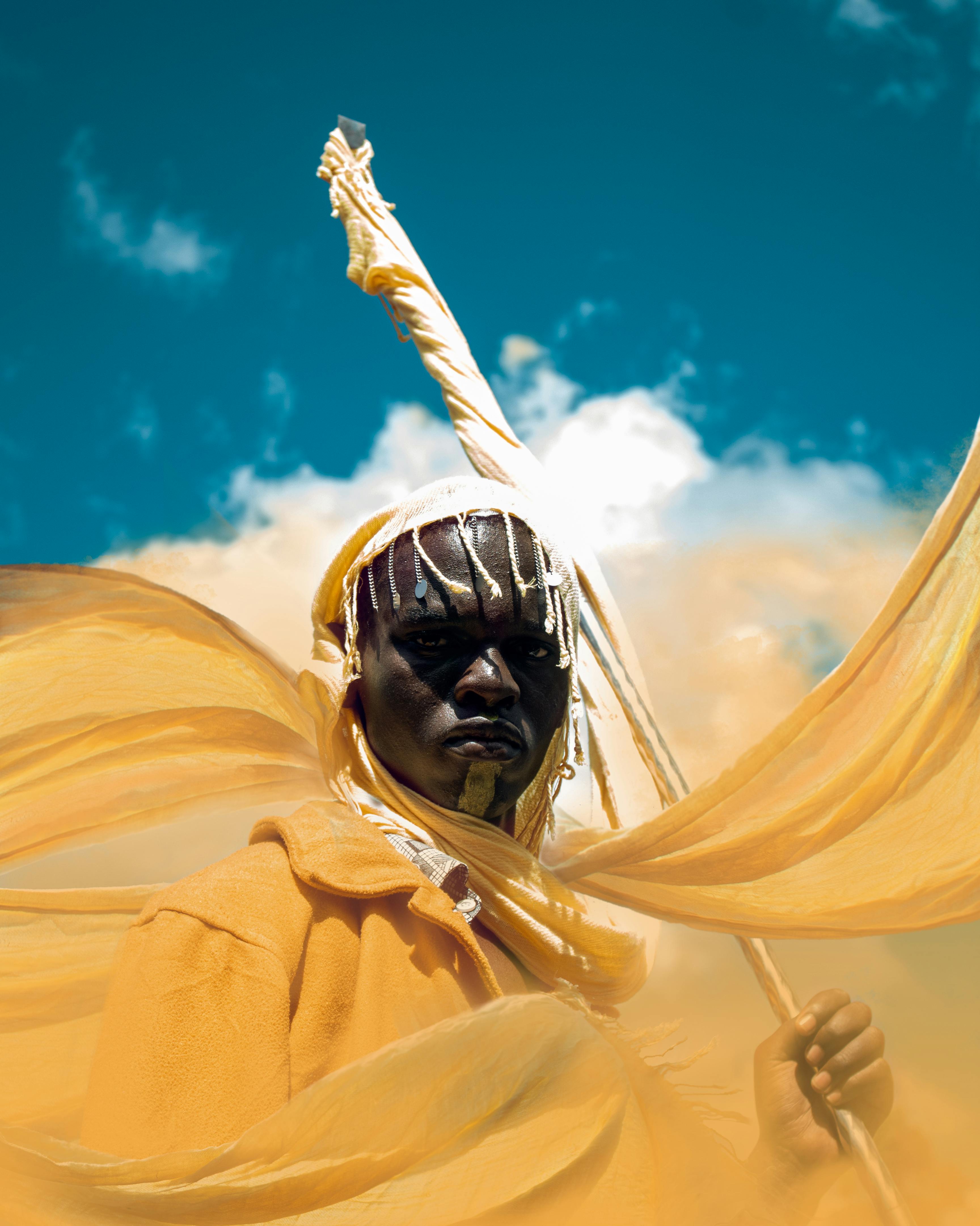 Portrait of Serious Man Wearing Traditional Robe