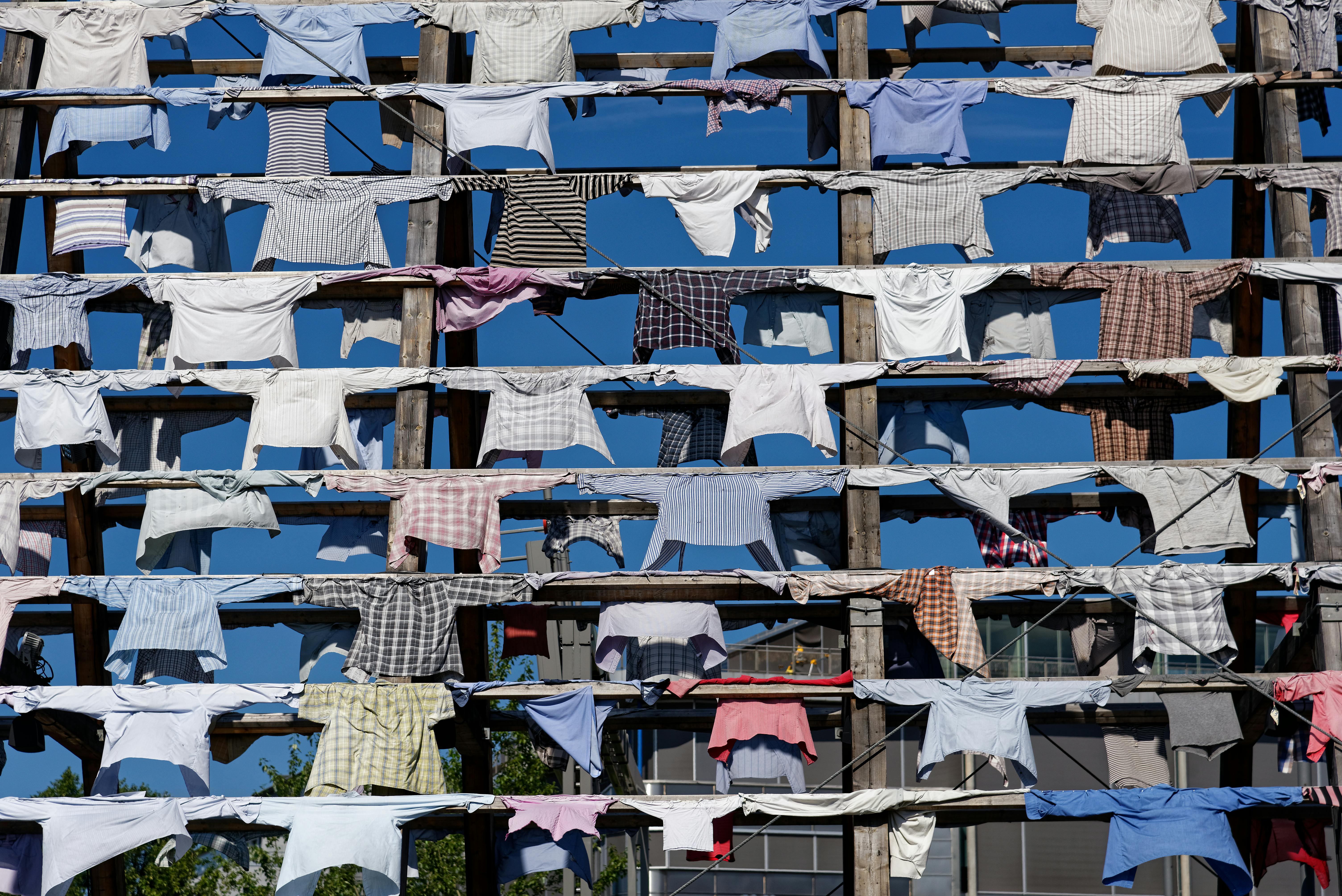 Drying Laundry on Clotheslines