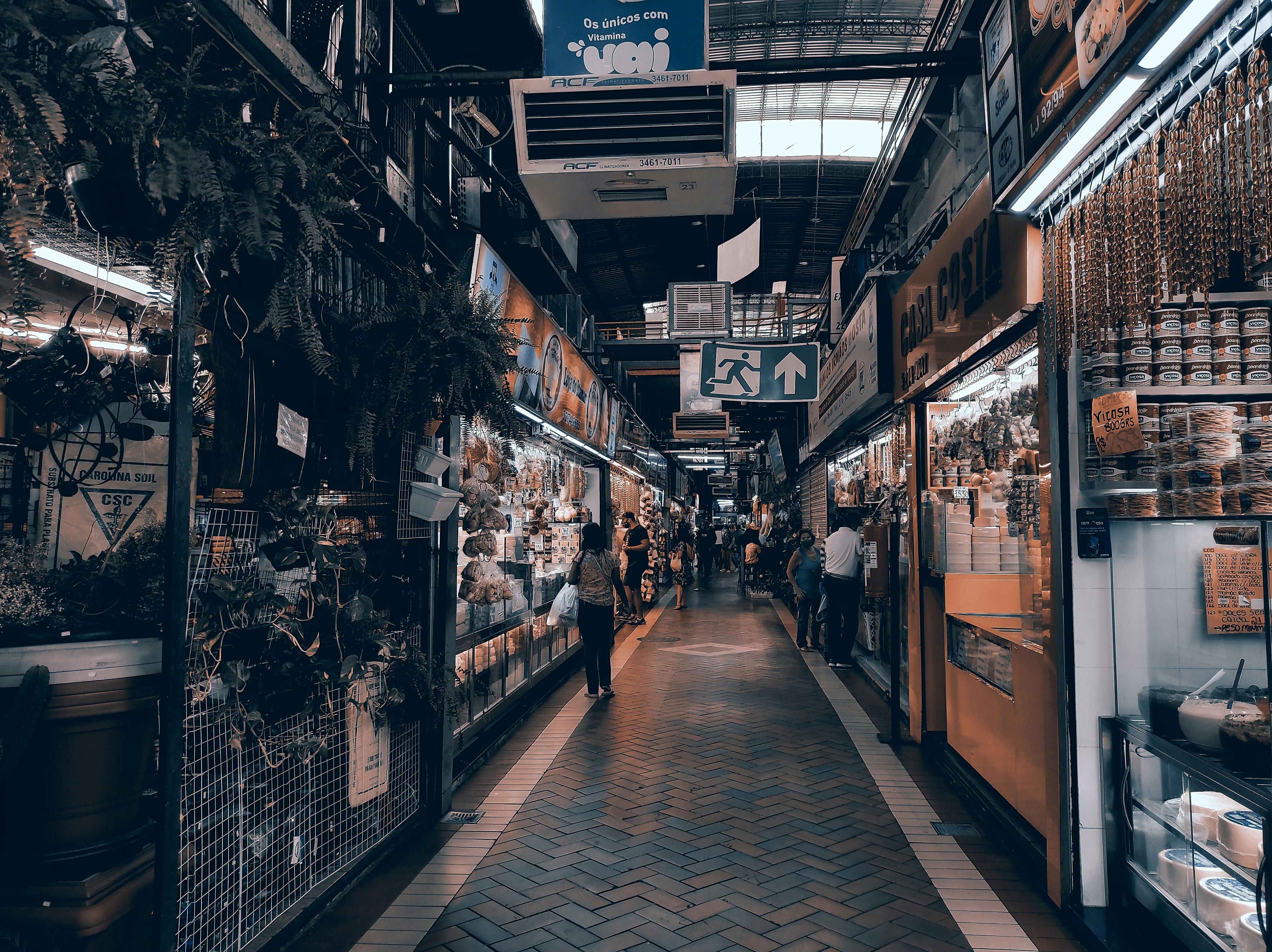 Food Market in a Narrow Street