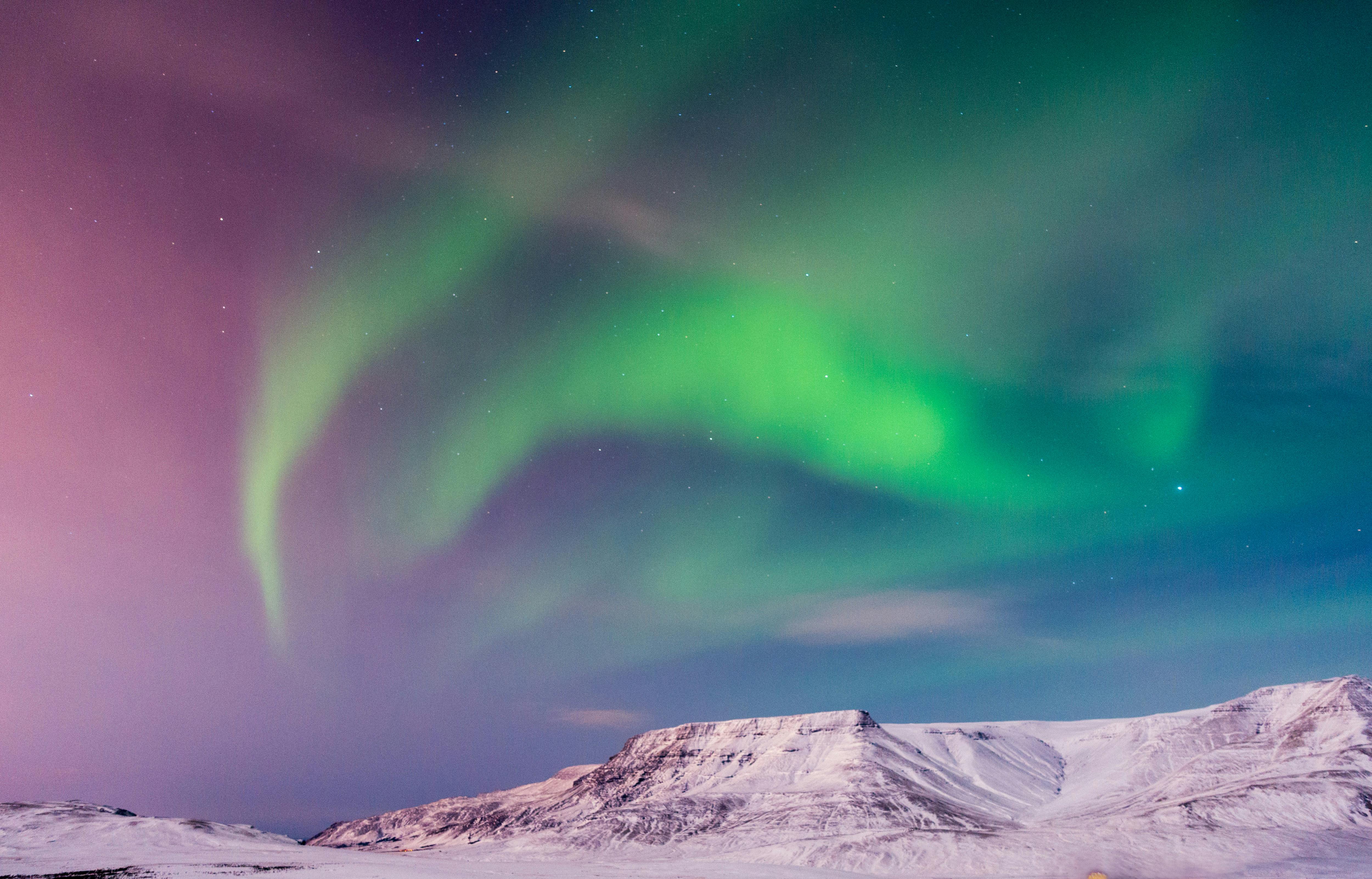Green Aurora Lights in the Sky