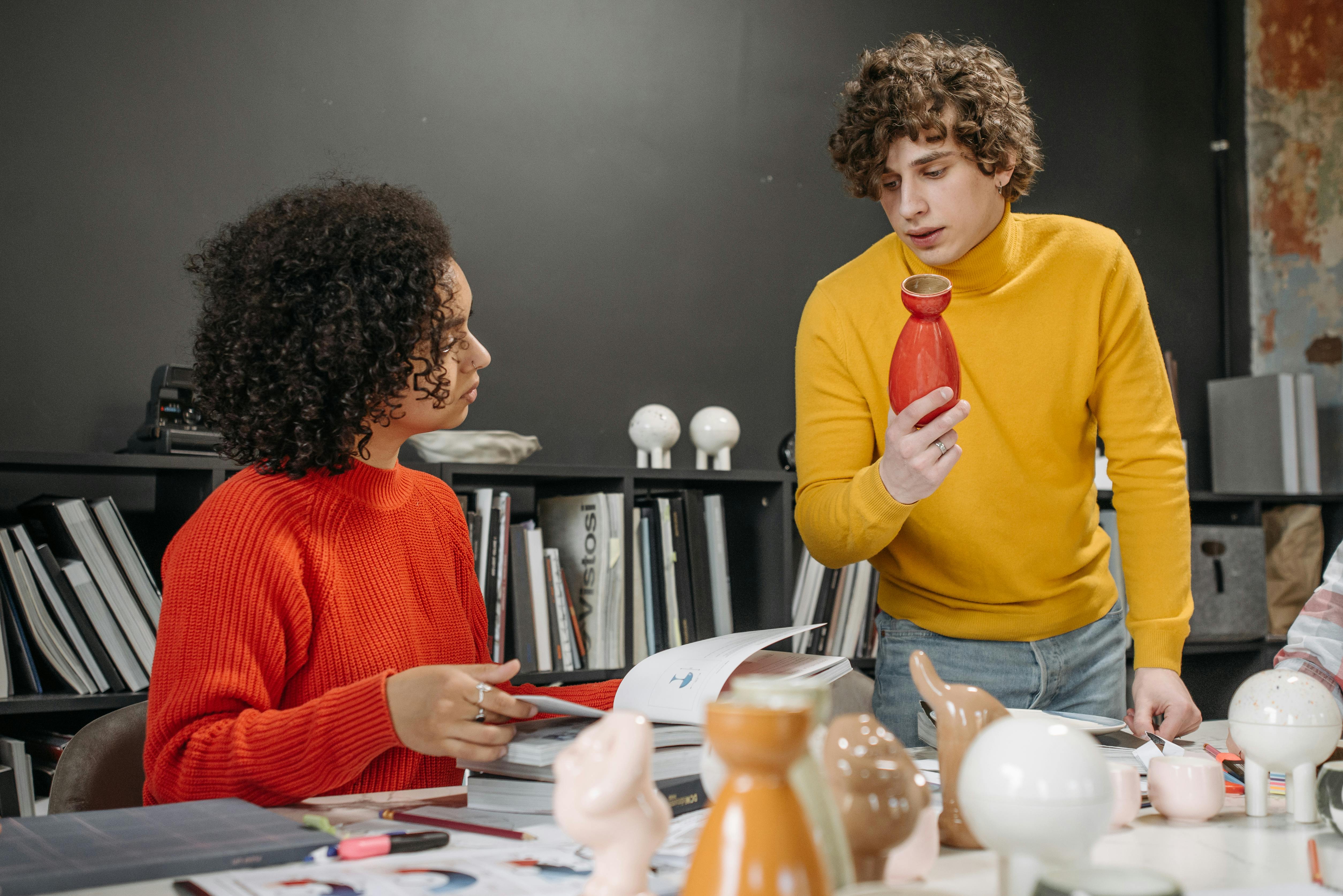 Man and Woman Having a Conversation