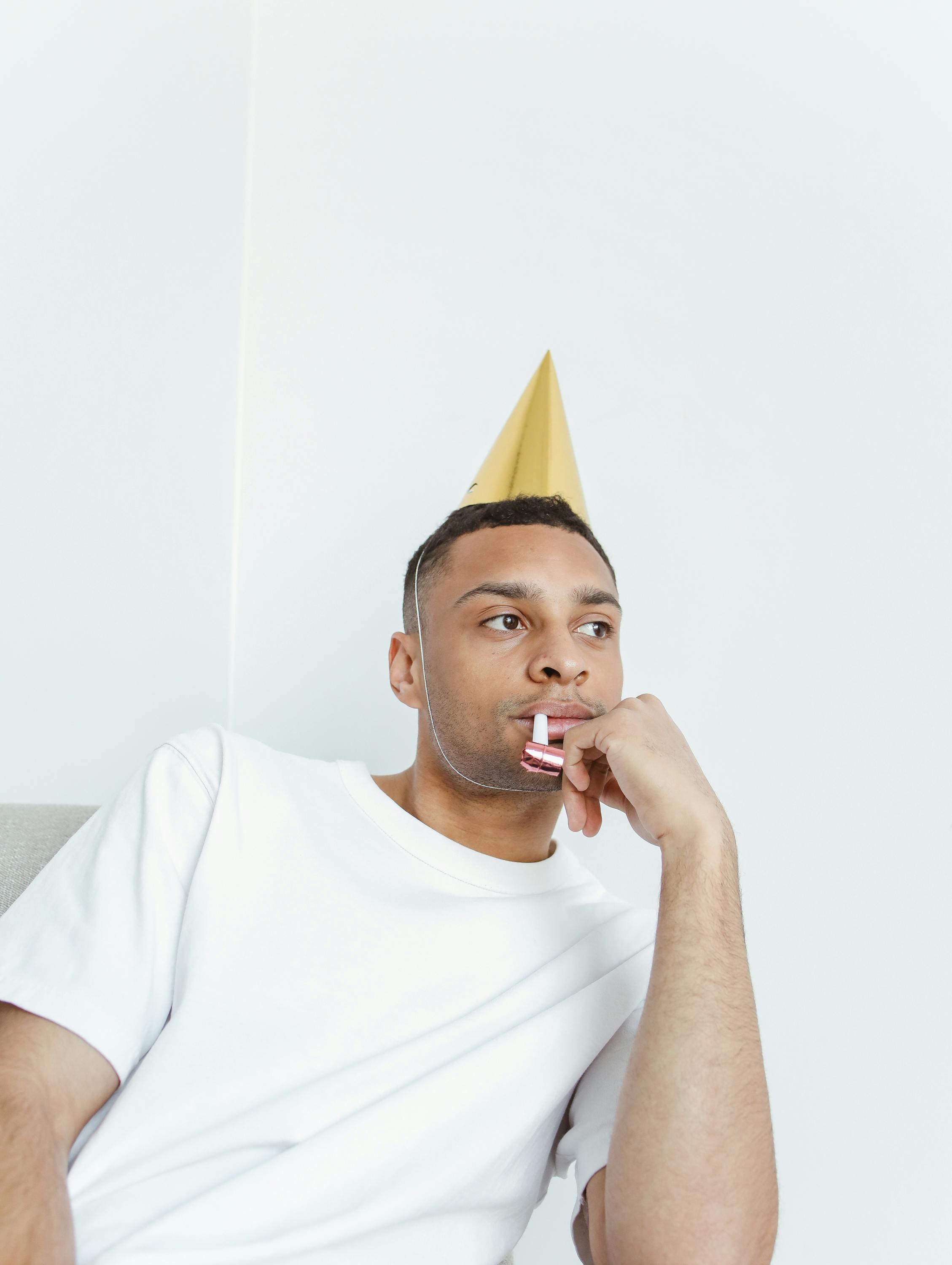 Handsome Man Spending Birthday Alone