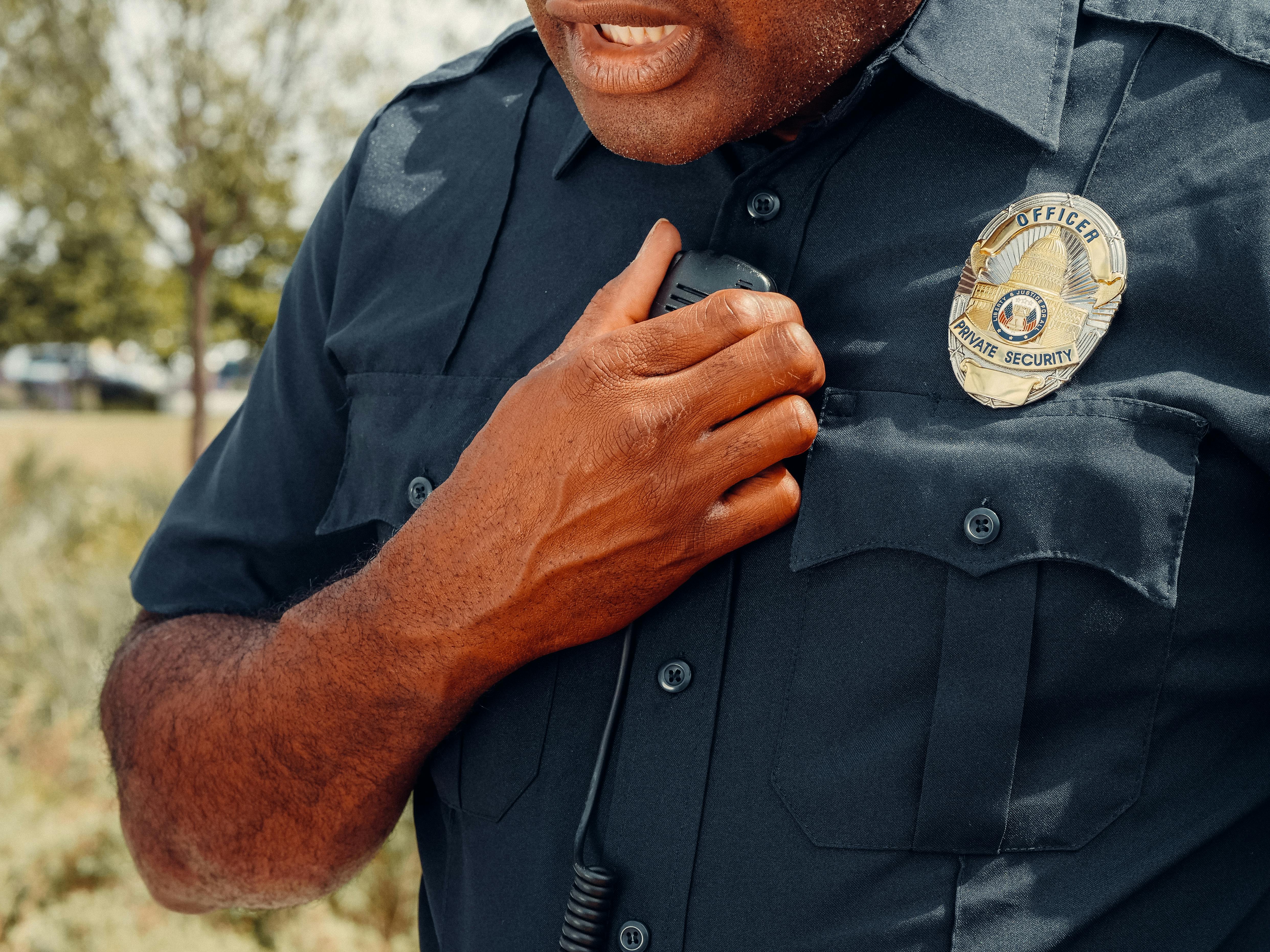 Close-Up Shot of a Police Officer