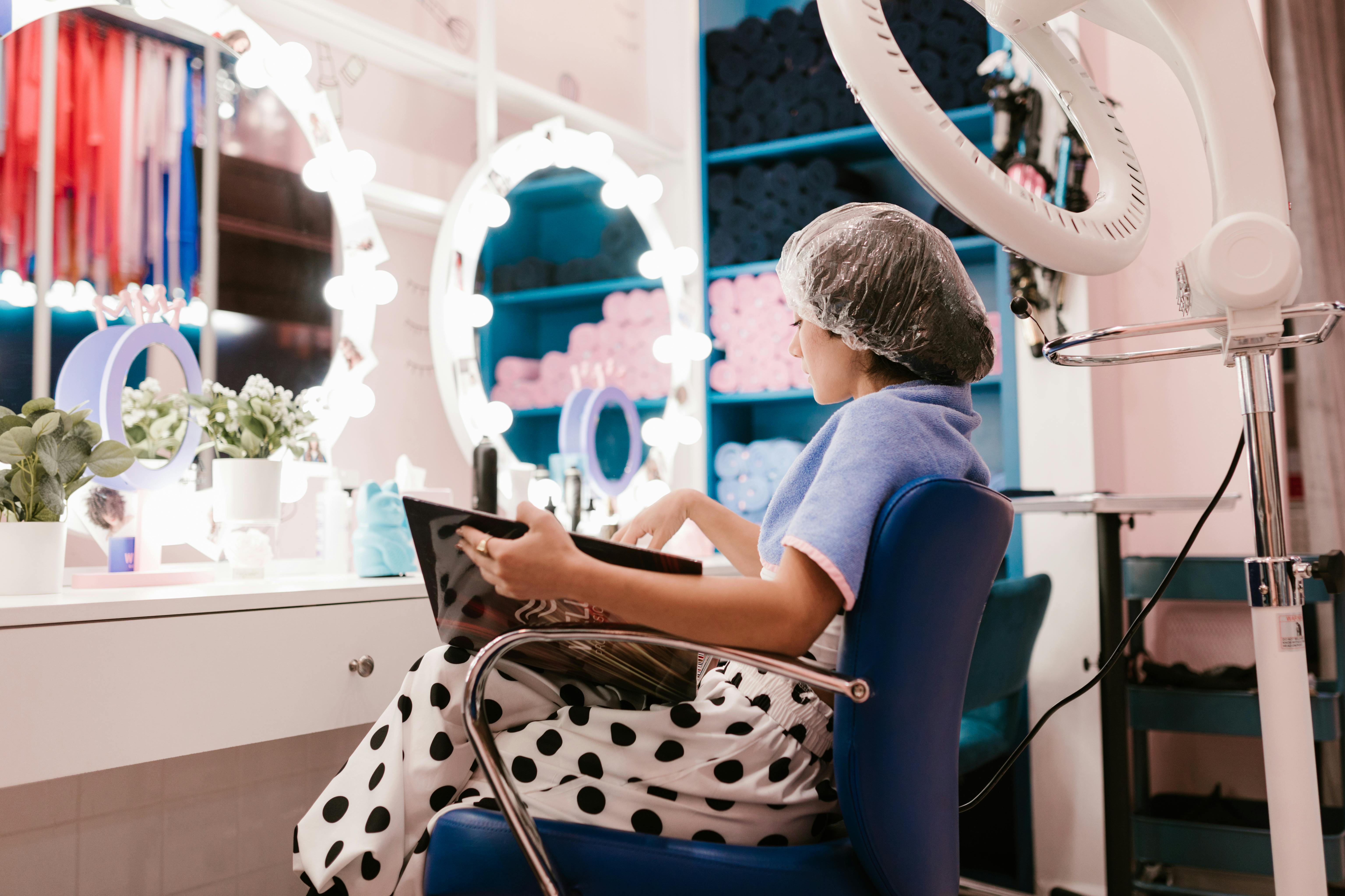 A Woman Getting a Hair Spa