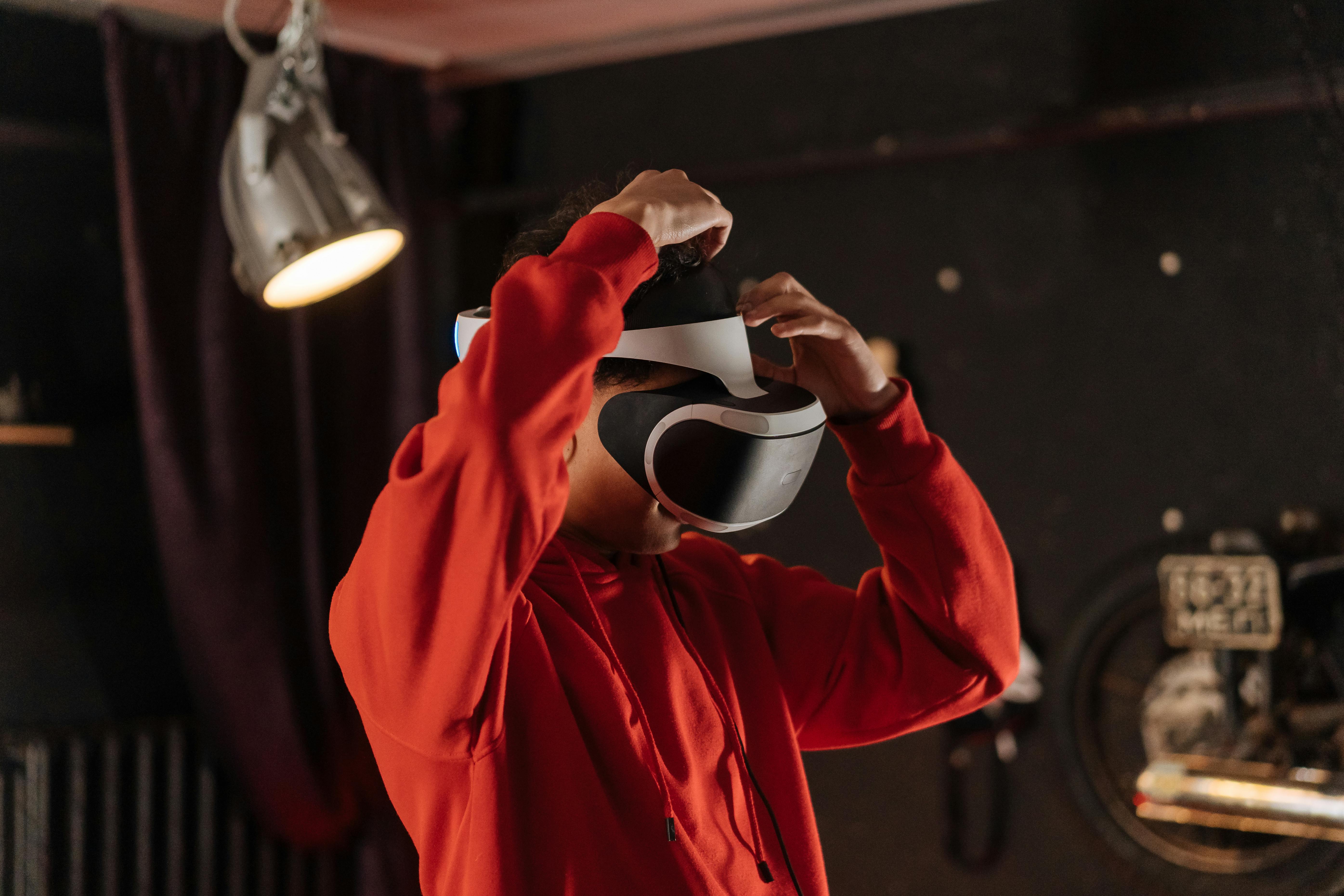 A Man Wearing a VR Headset