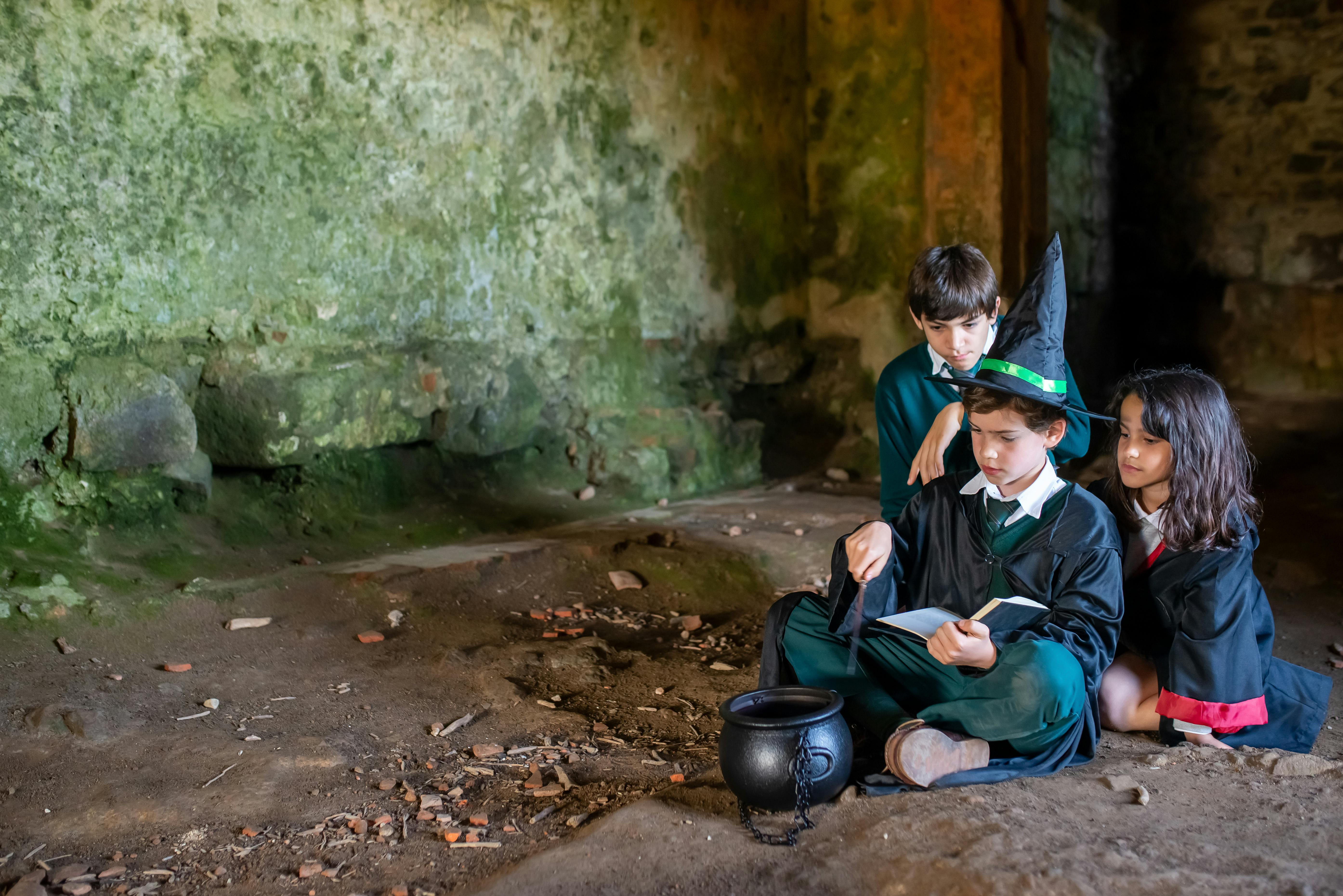 Wizards Doing a Magic in a Cave