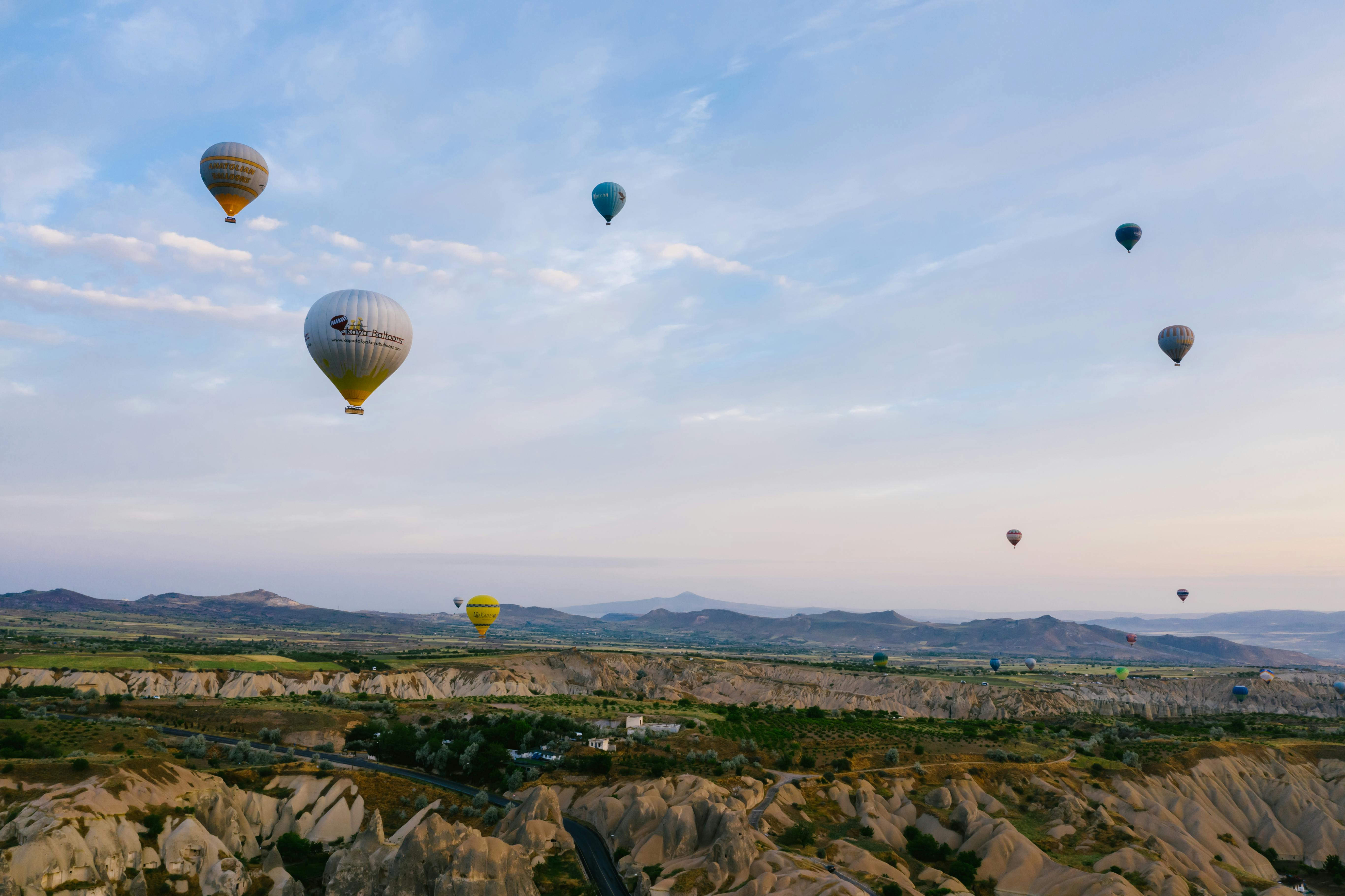 Hot Air Balloons Flying under Blue Sky