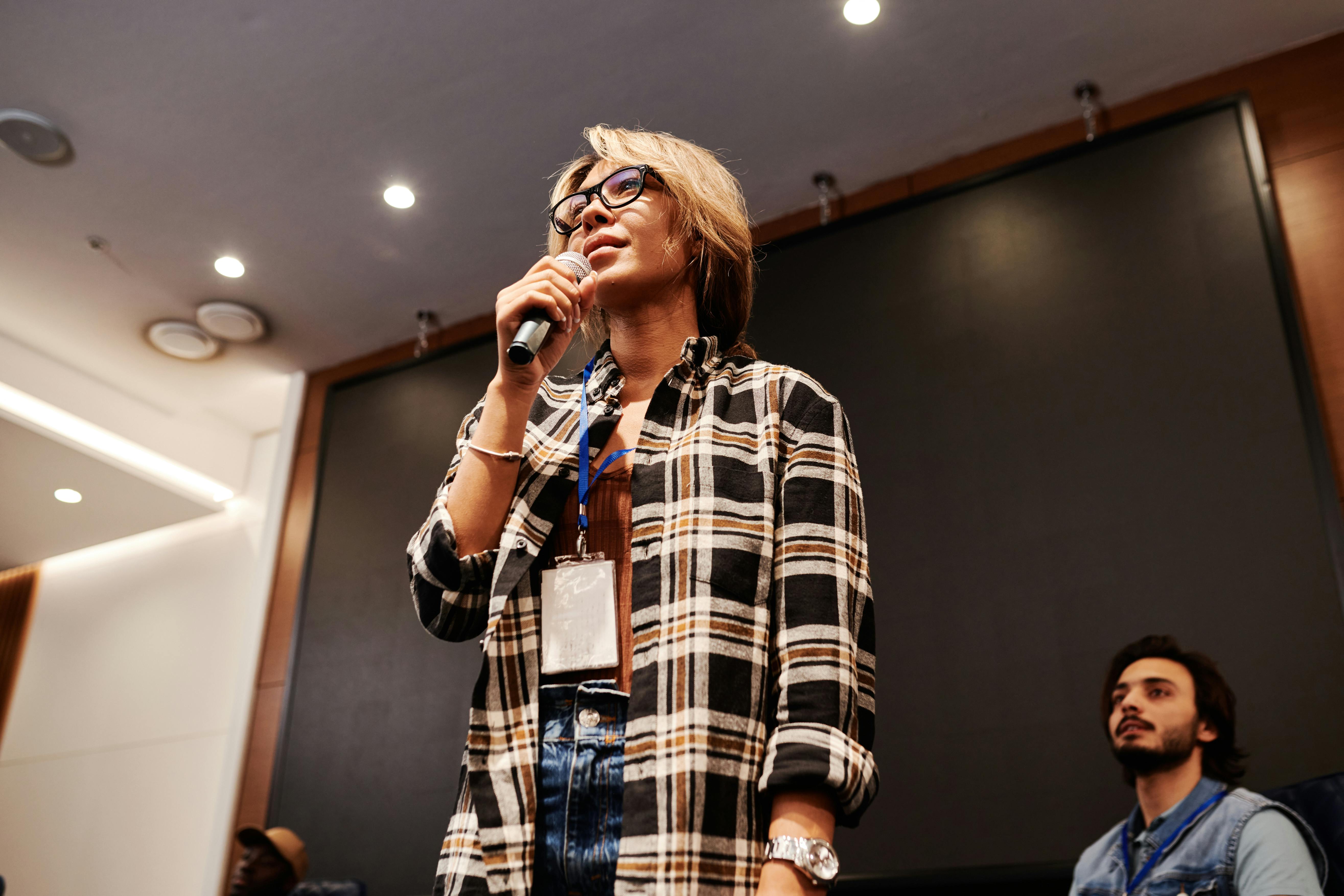 A Woman Having a Speech