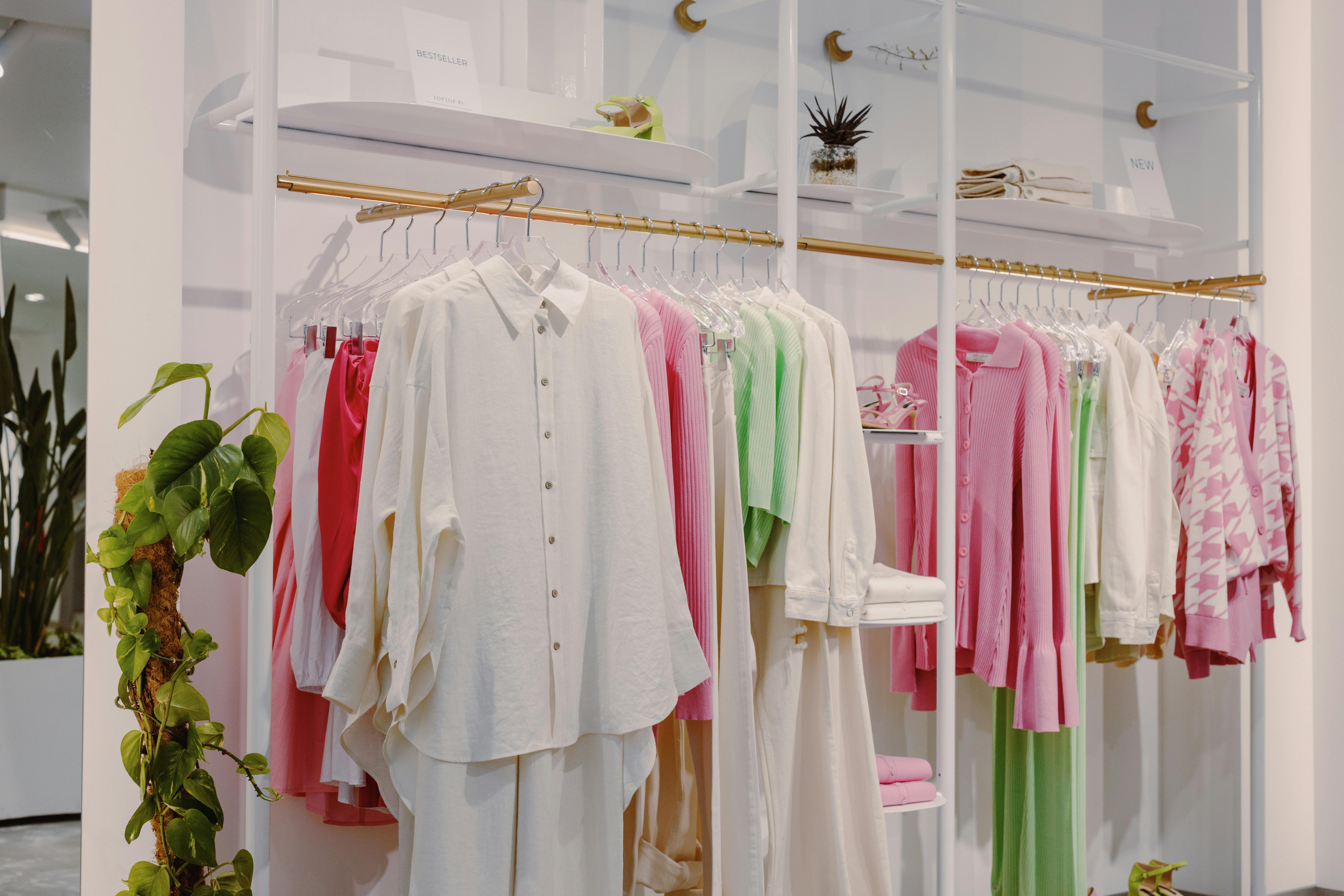 Clothes hanging on a Clothing Rack