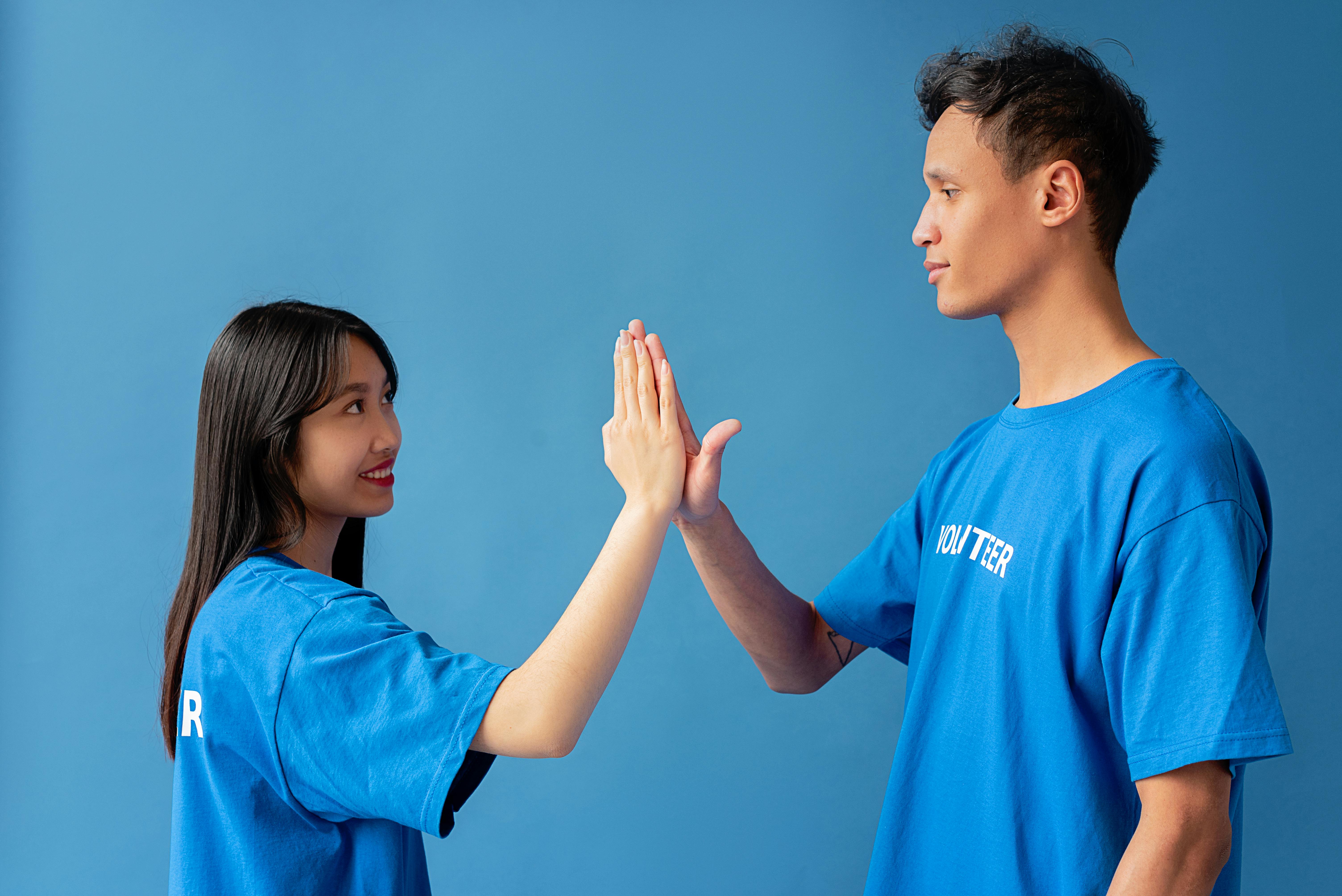 Volunteers Doing a High Five