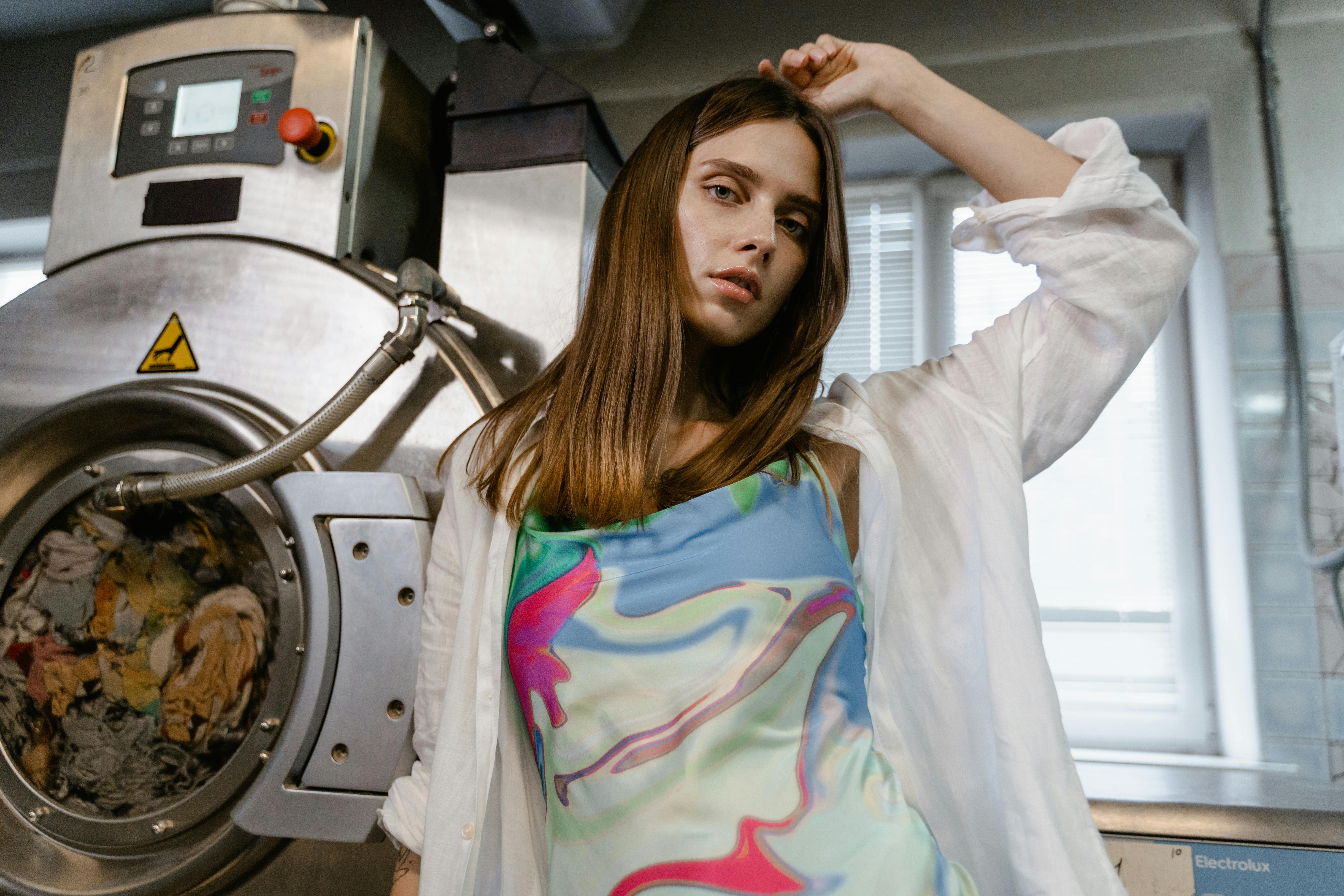 Portrait of Woman in Laundry Room