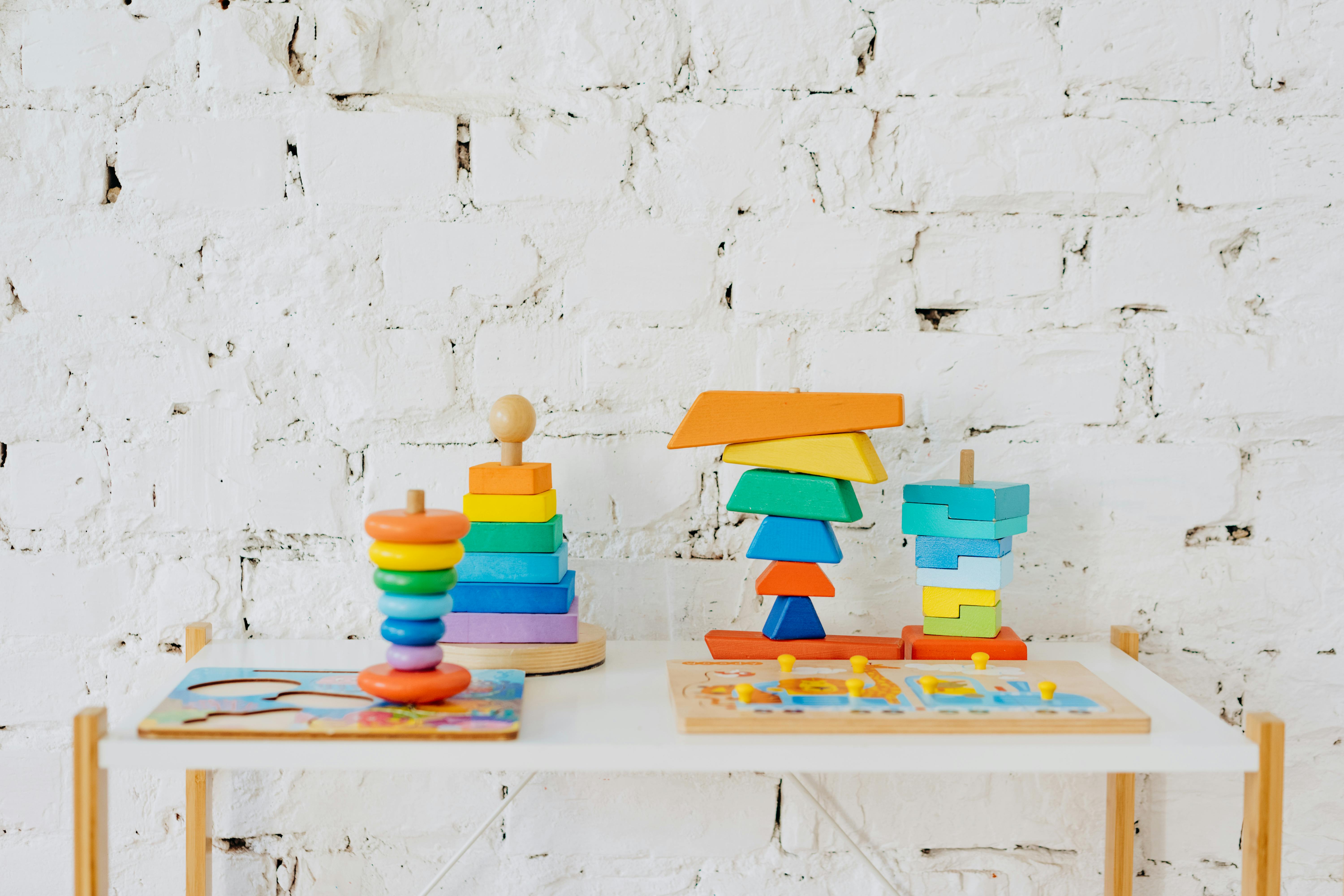 Colorful Stacking Toys on the Table