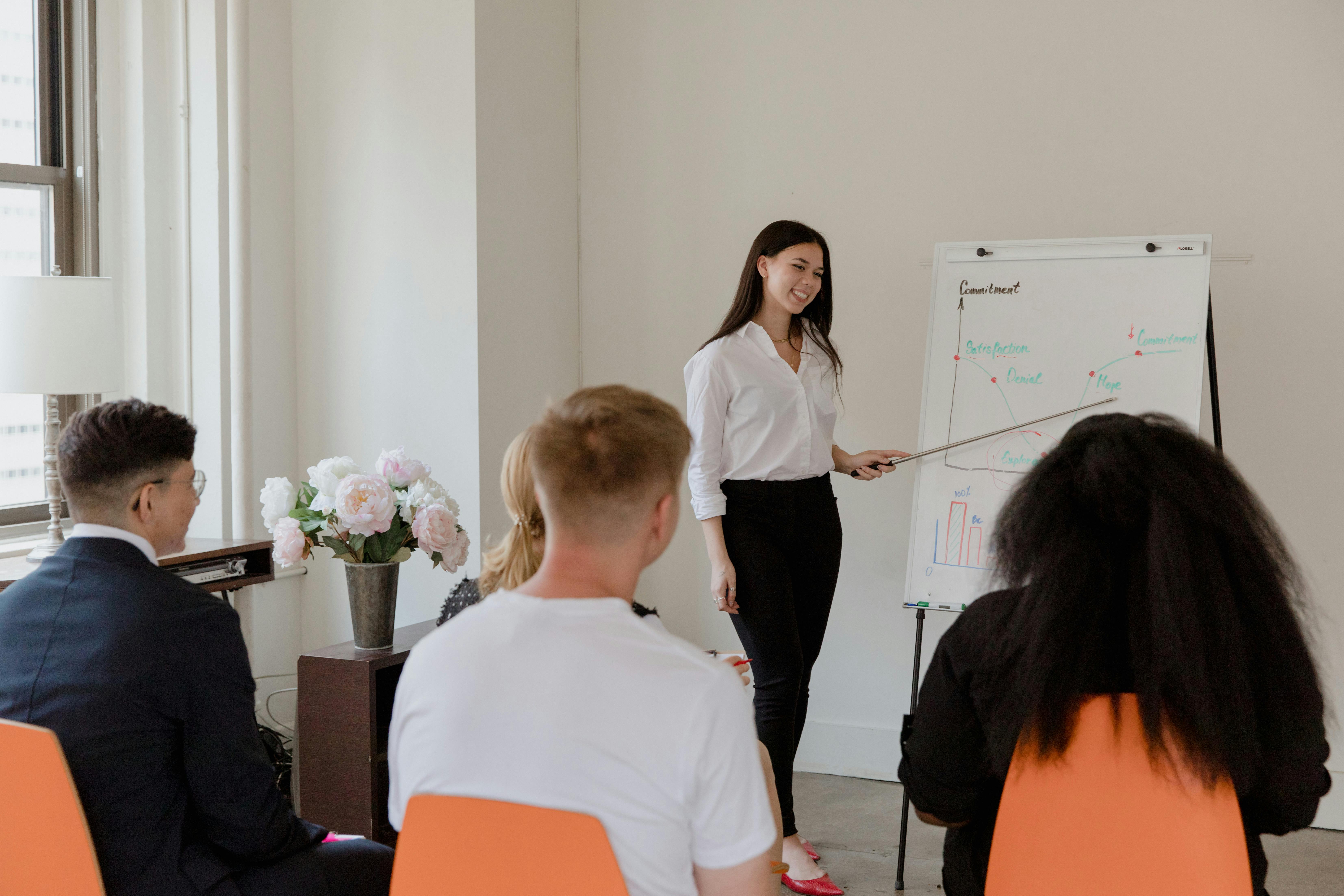 A Woman Doing a Business Presentation