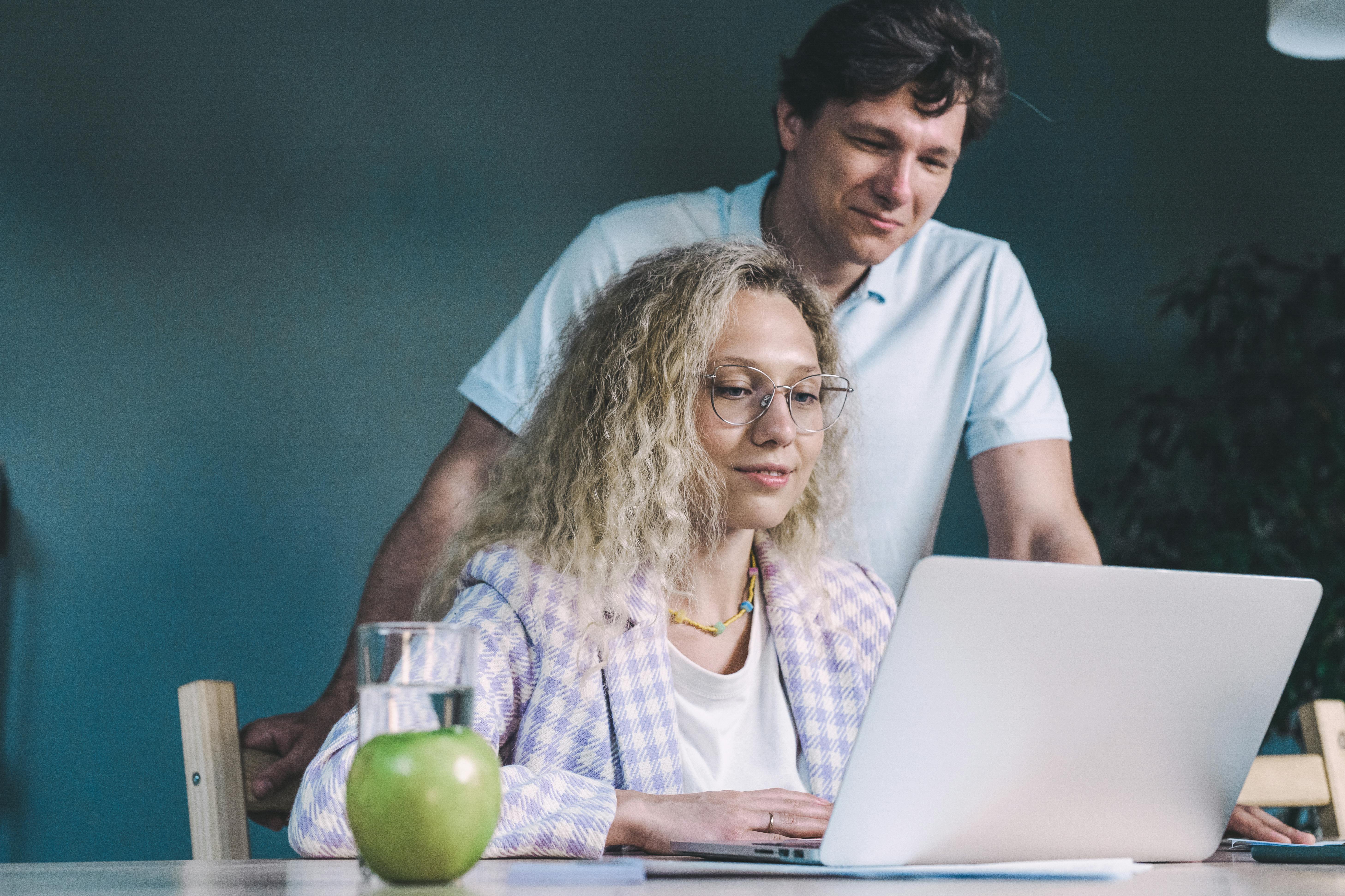 A Woman using a Laptop
