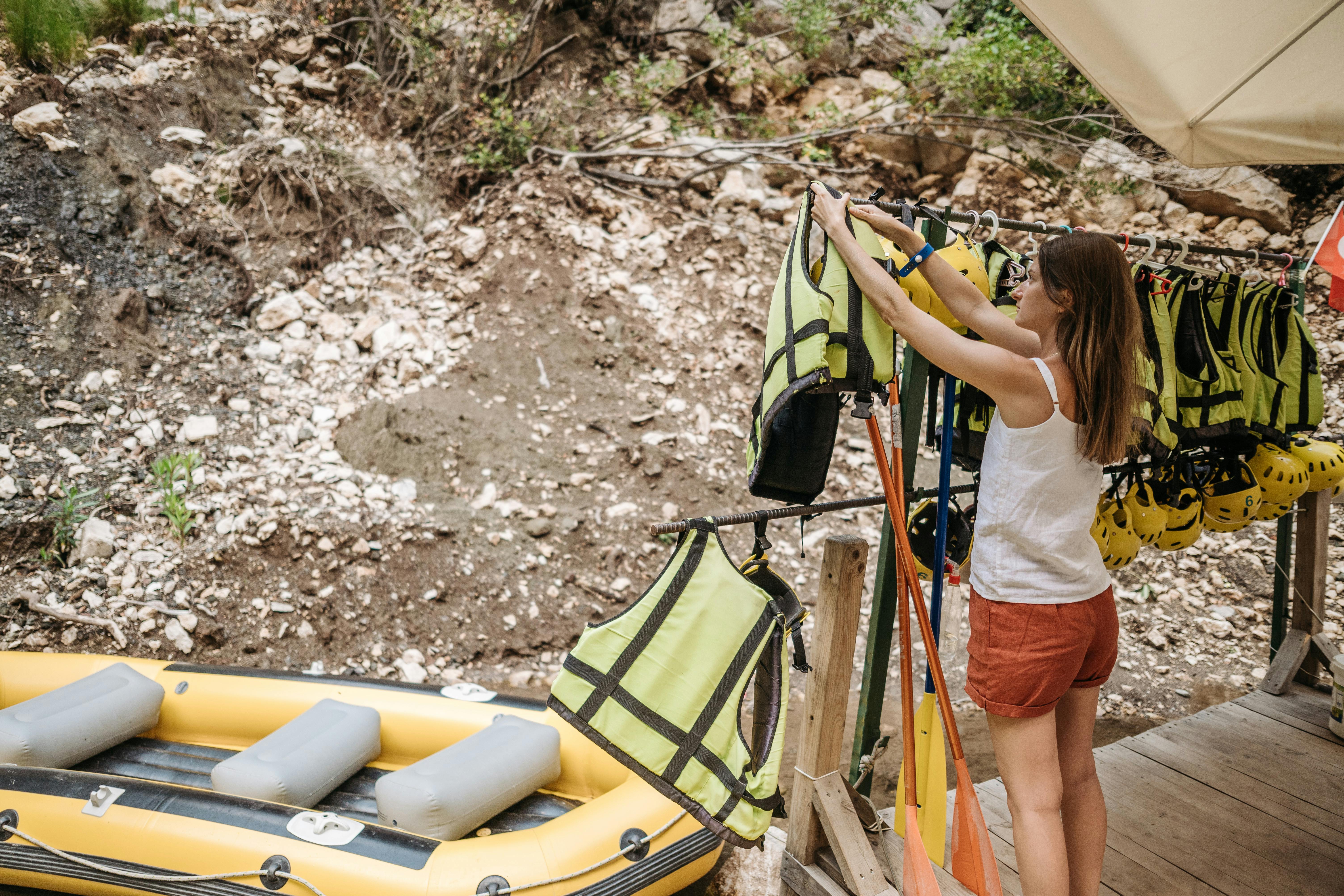 Woman Preparing for Kayak