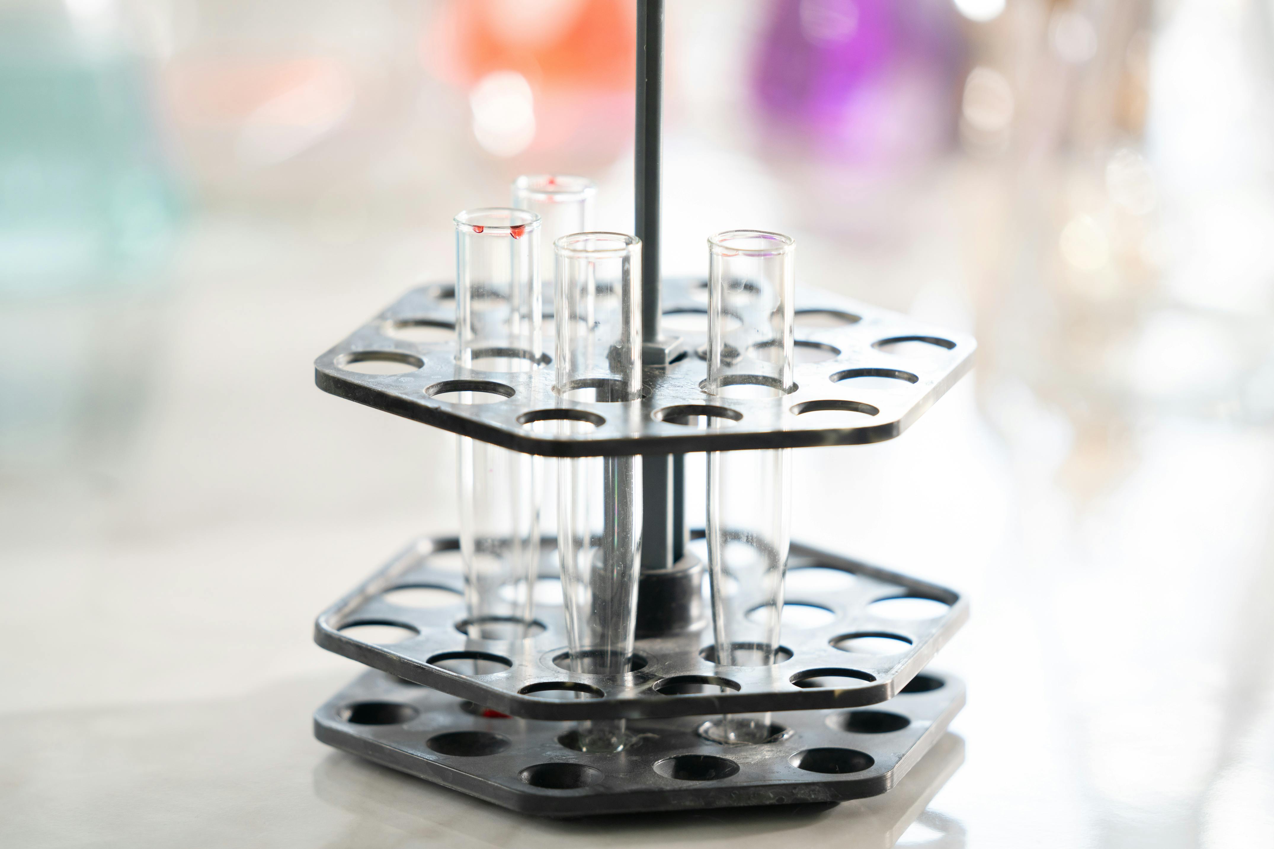 Holder with Empty Test Tubes