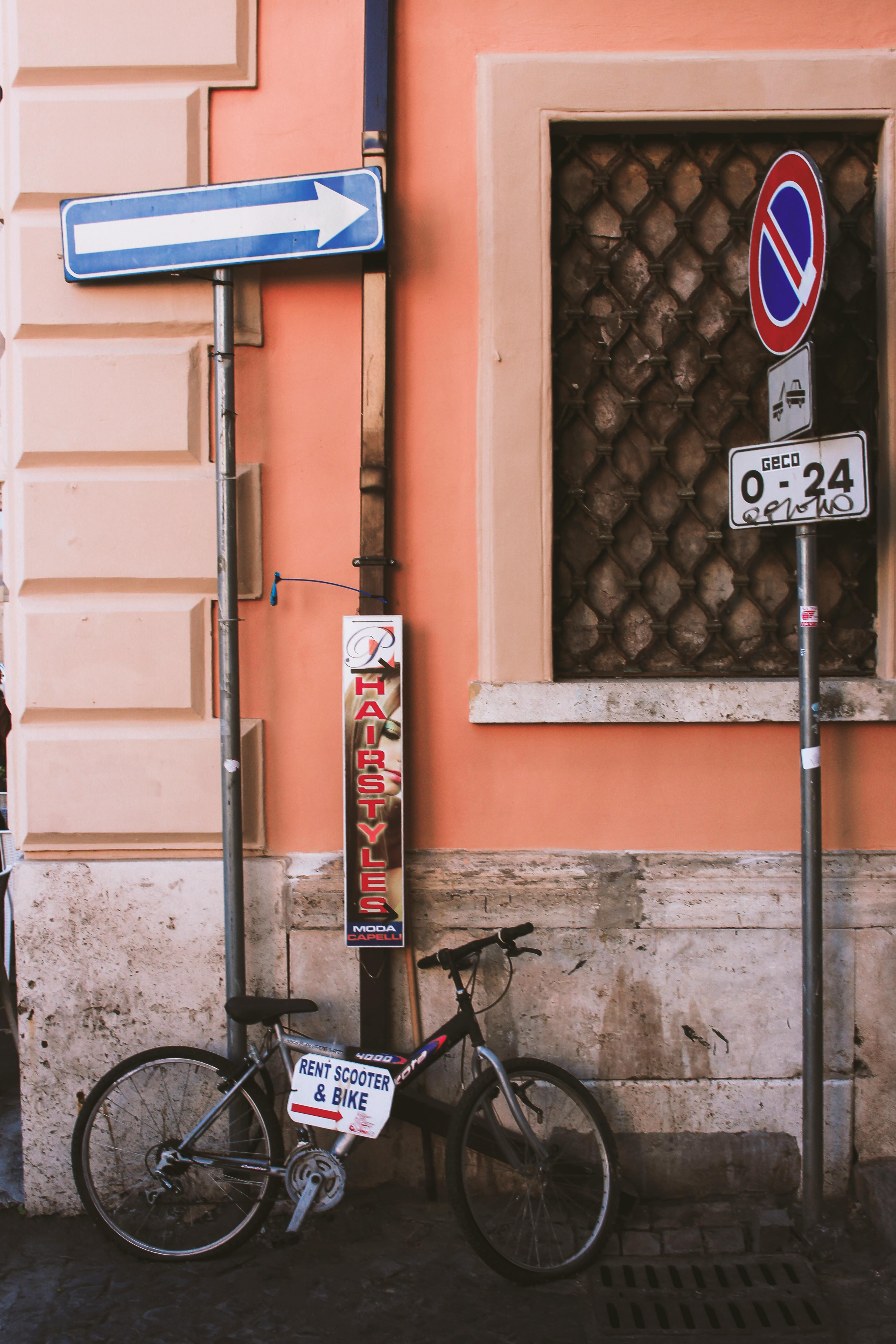 Black Full-suspension Bike on Road