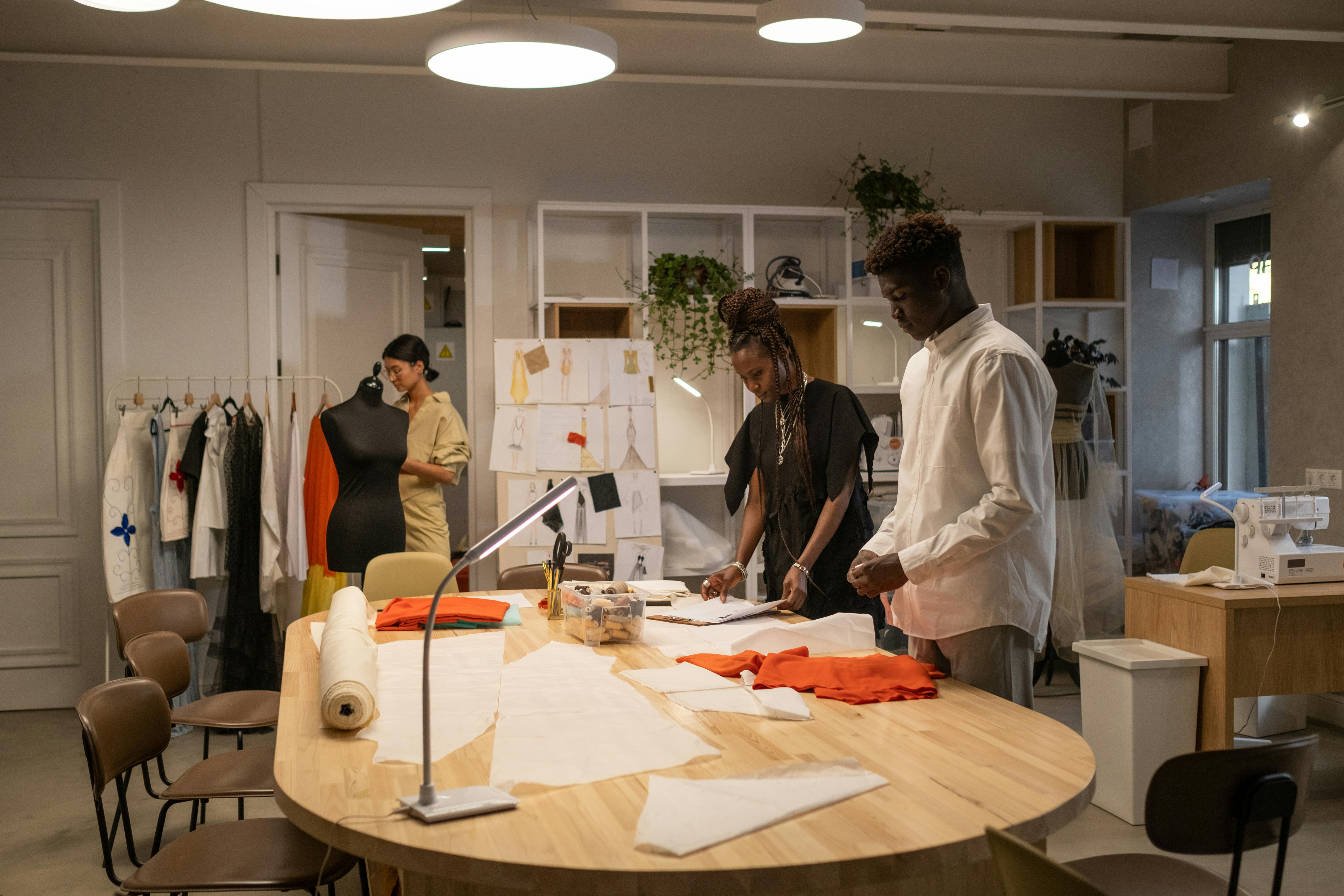 A Team of Fashion Designers Working Inside an Office