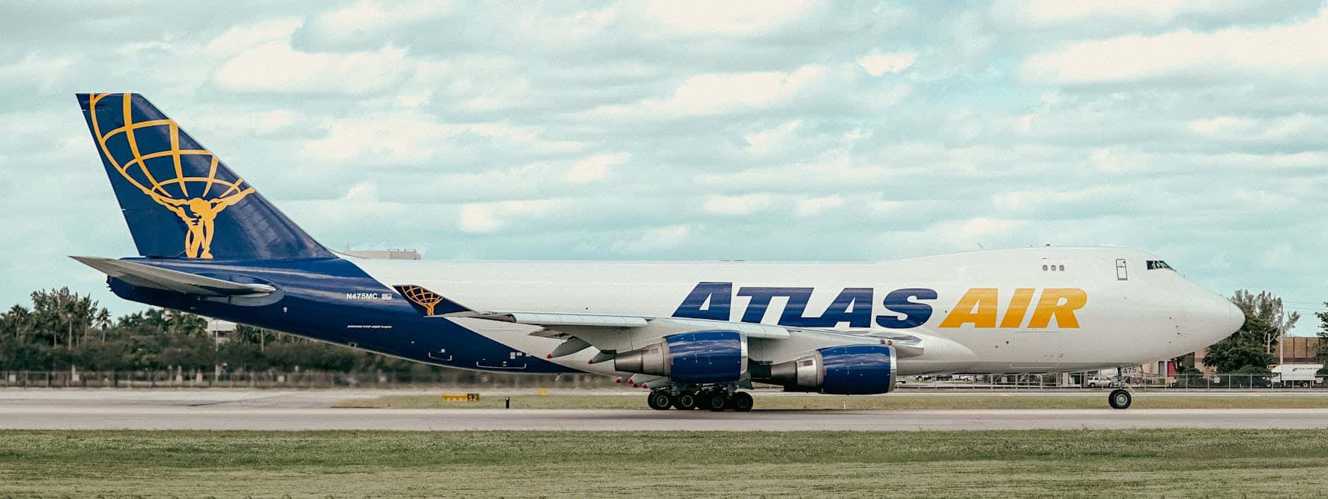 Photo of a Blue and White Airplane