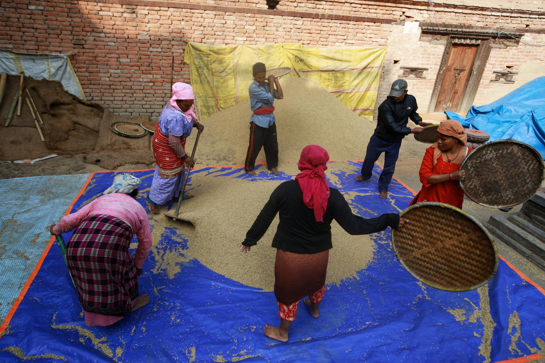 People holding Woven Tray