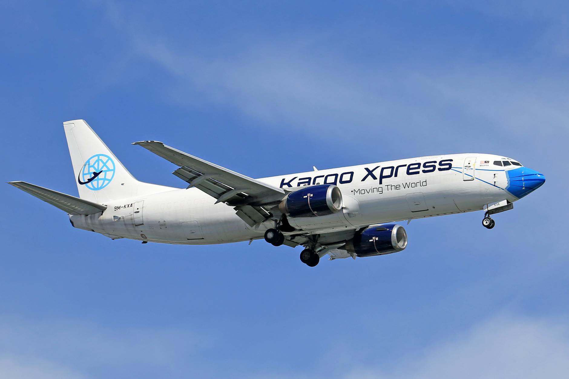 Close-Up Shot of an Airplane in the Blue Sky