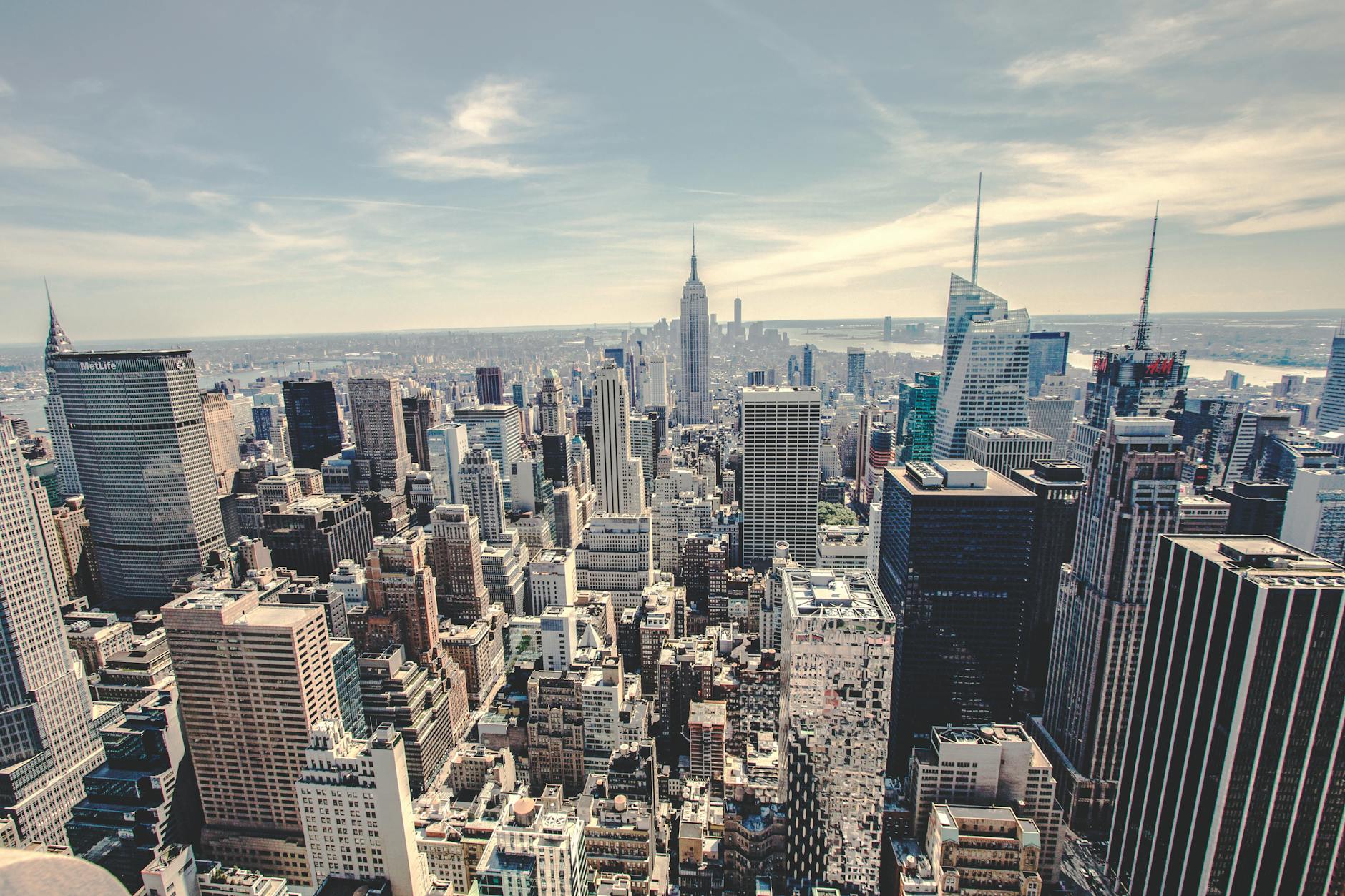 Aerial View of City Buildings