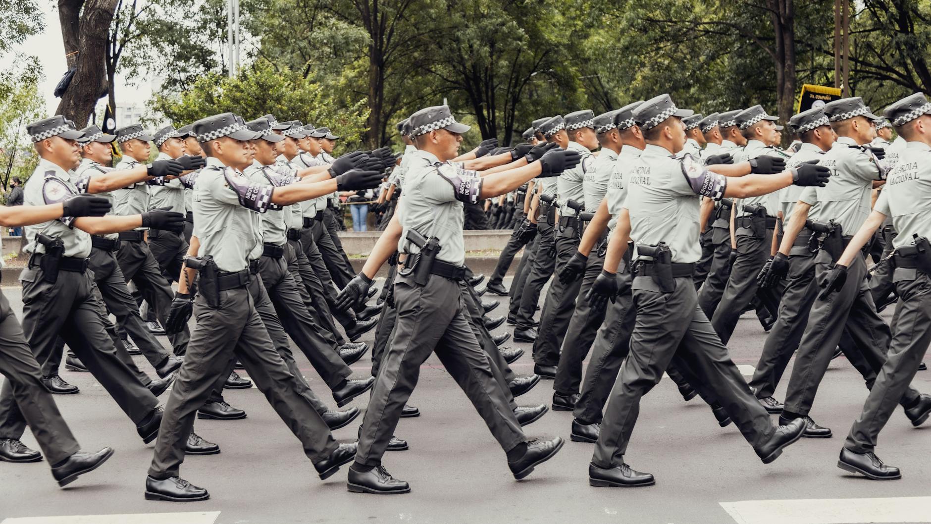 Police Officers Marching Together