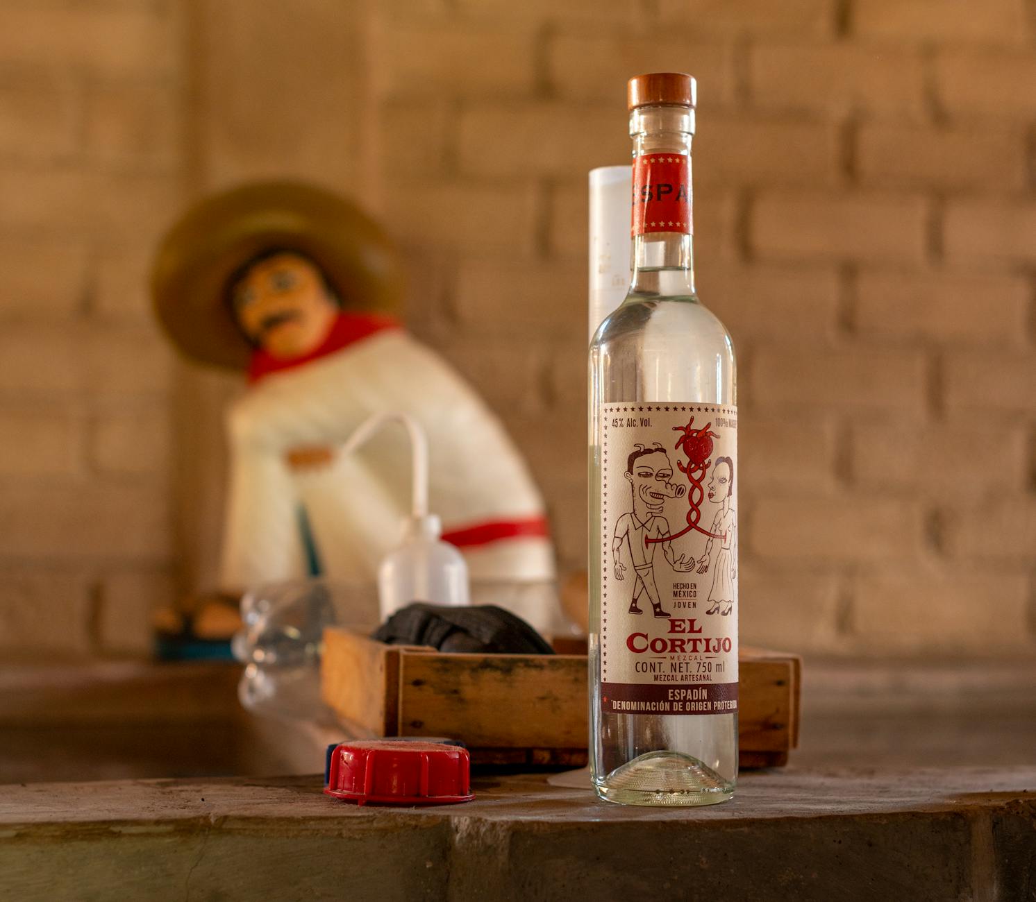 Close-up of a Bottle of Alcohol