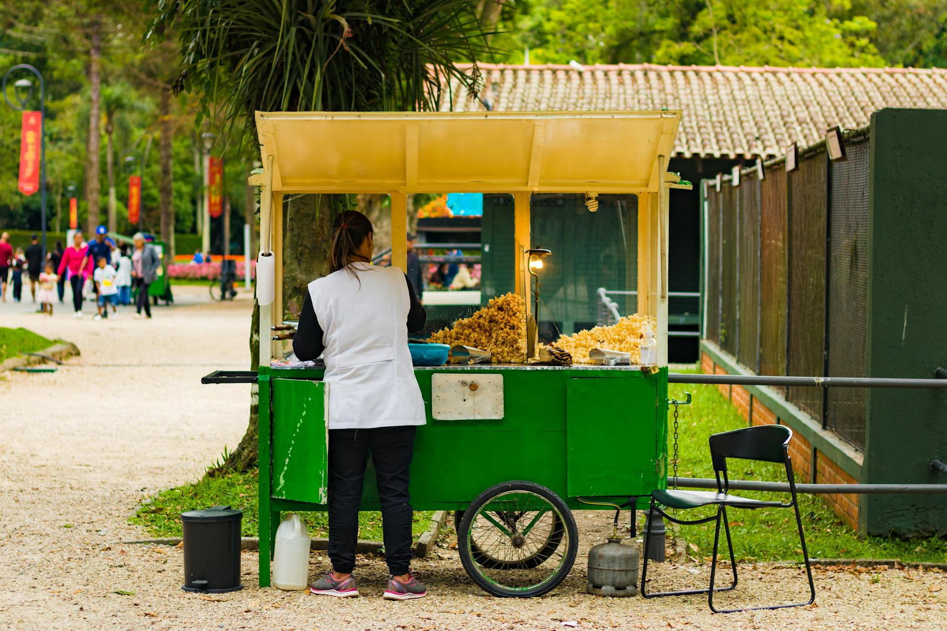 Woman Selling Food in a Cart