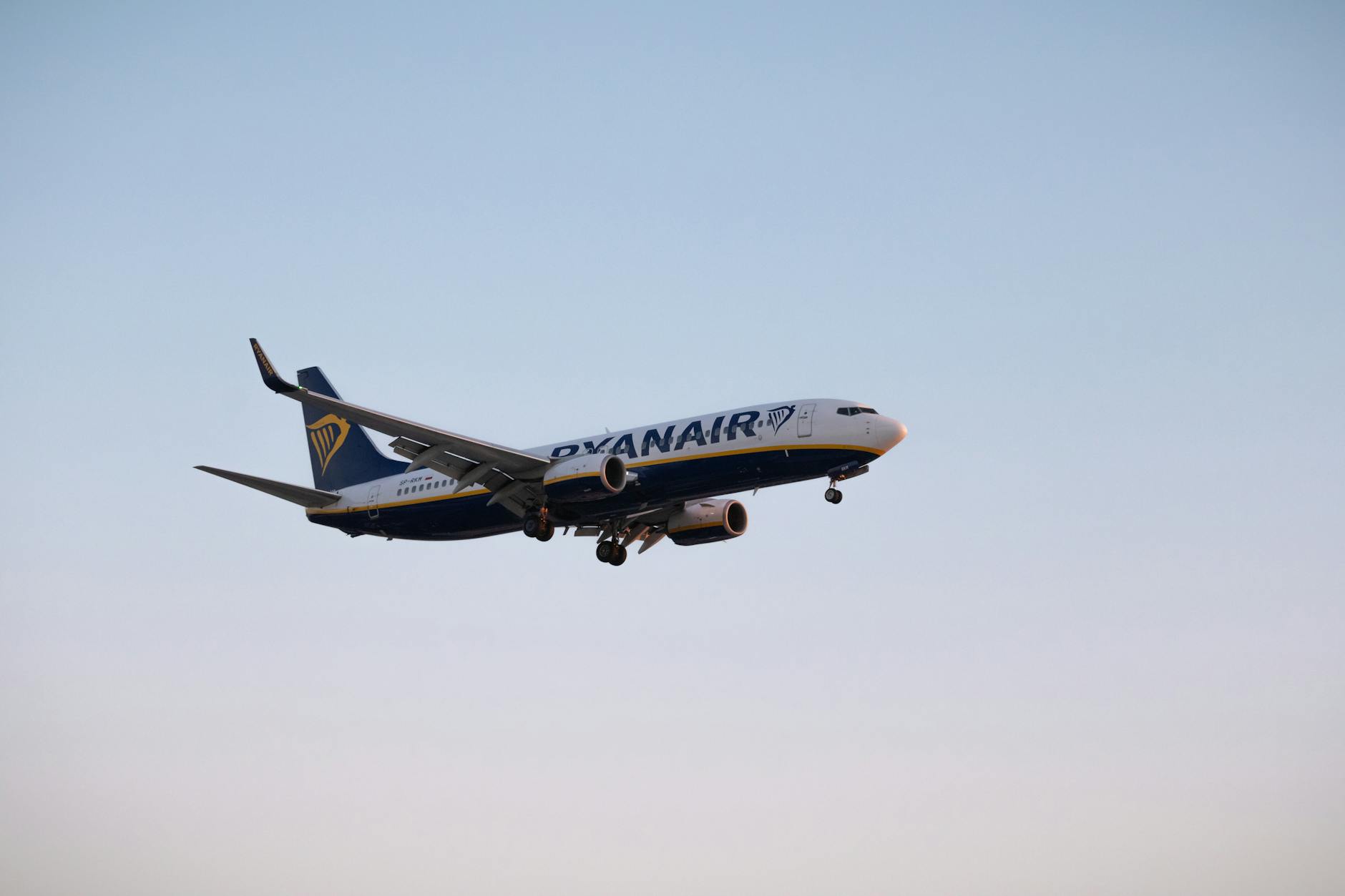 A large passenger jet flying through the sky