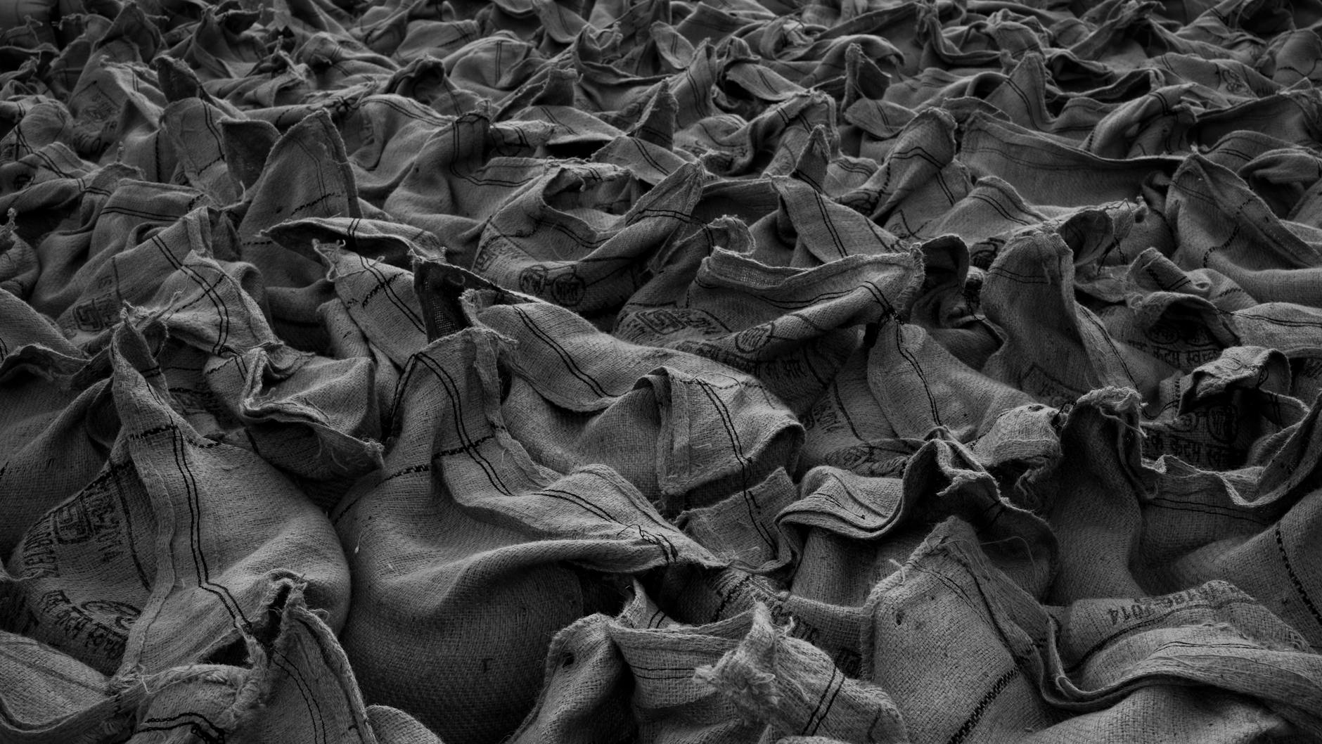 Jute Sacks in Black and White