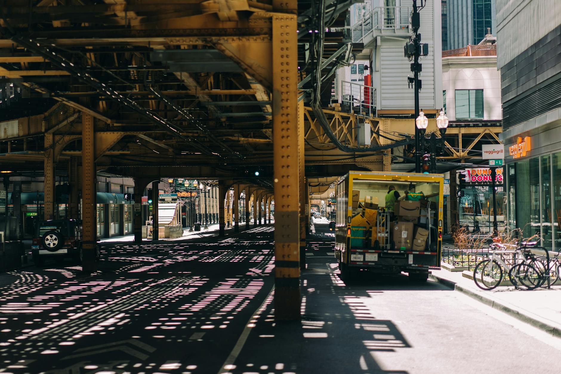 Yellow Truck on Road