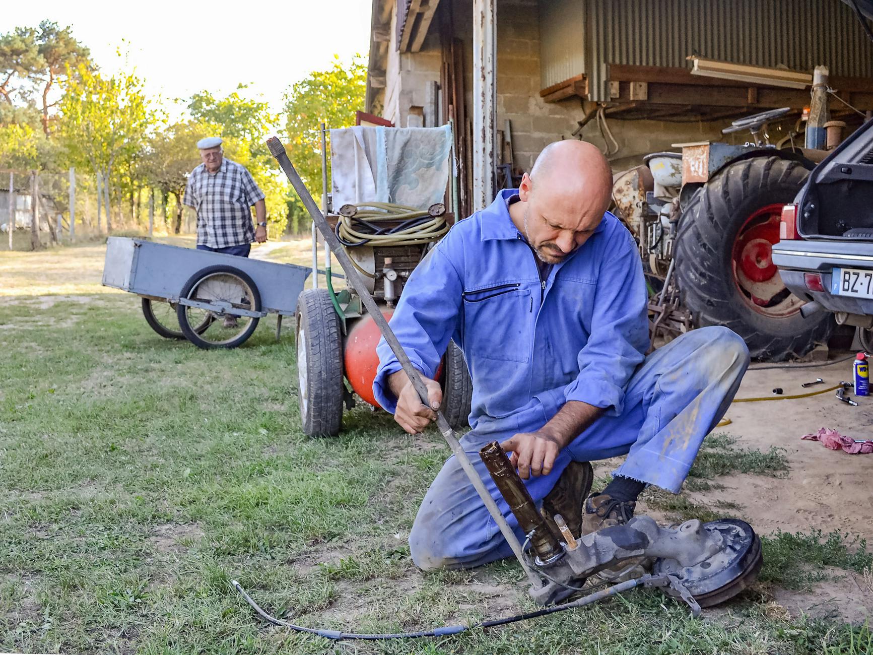 Man Working at Farm