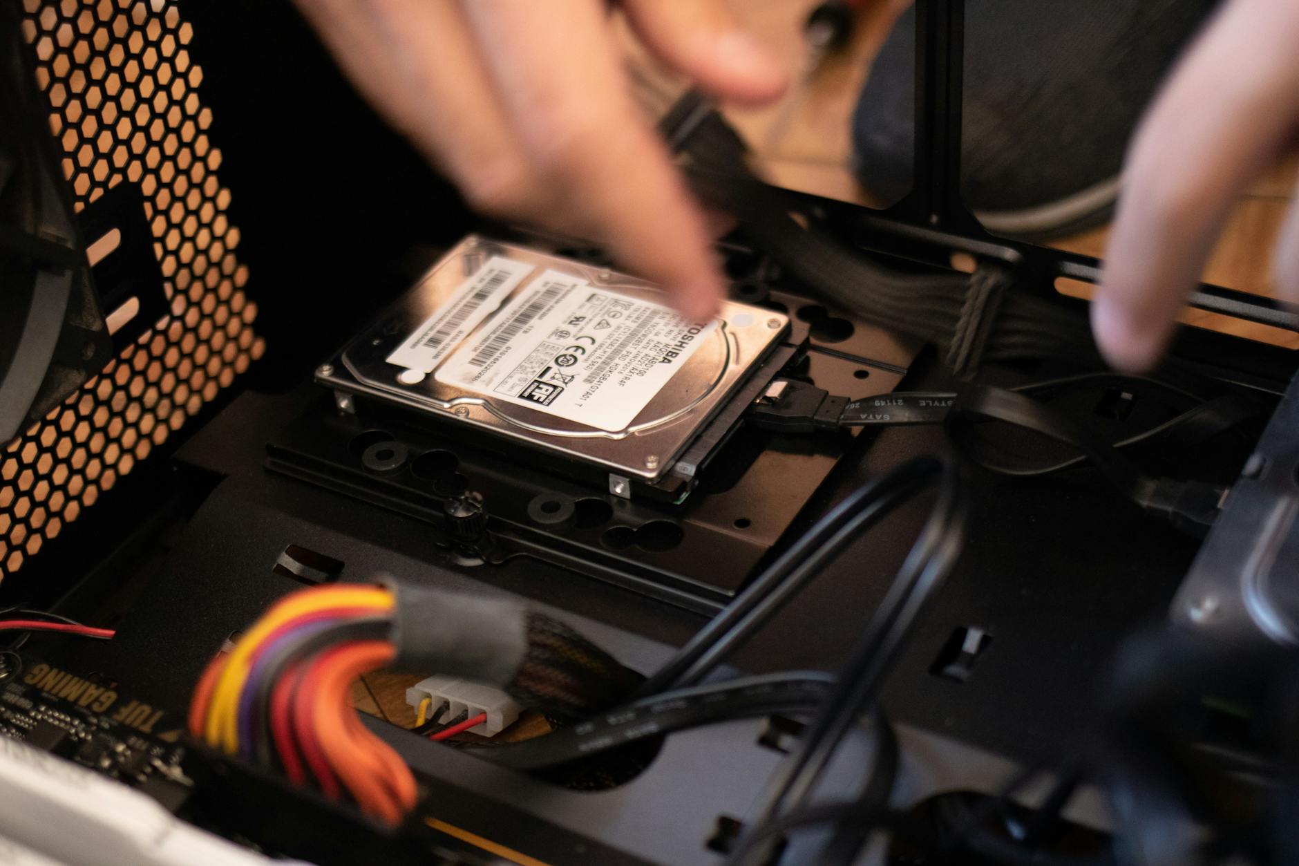 Black and White Hard Disk Drive