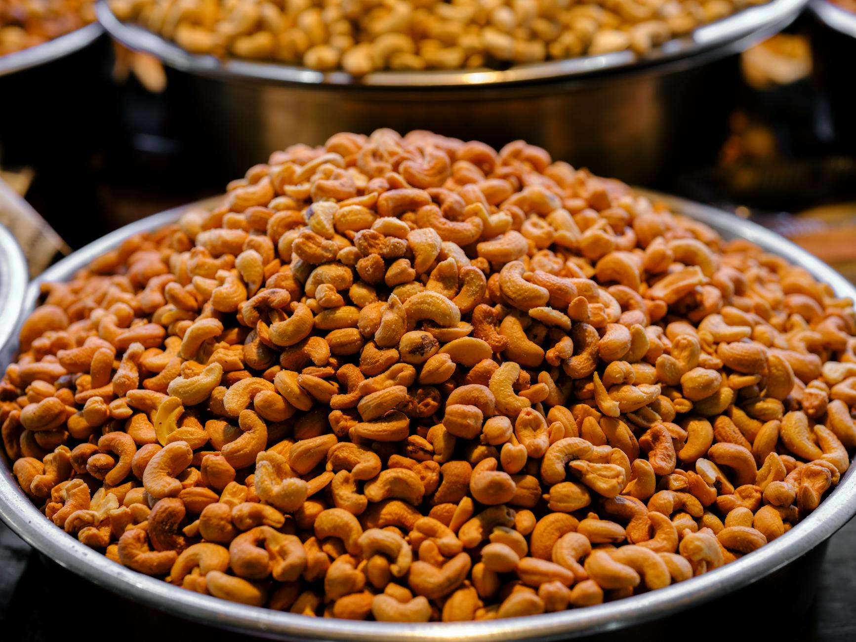 fresh cashews at the market