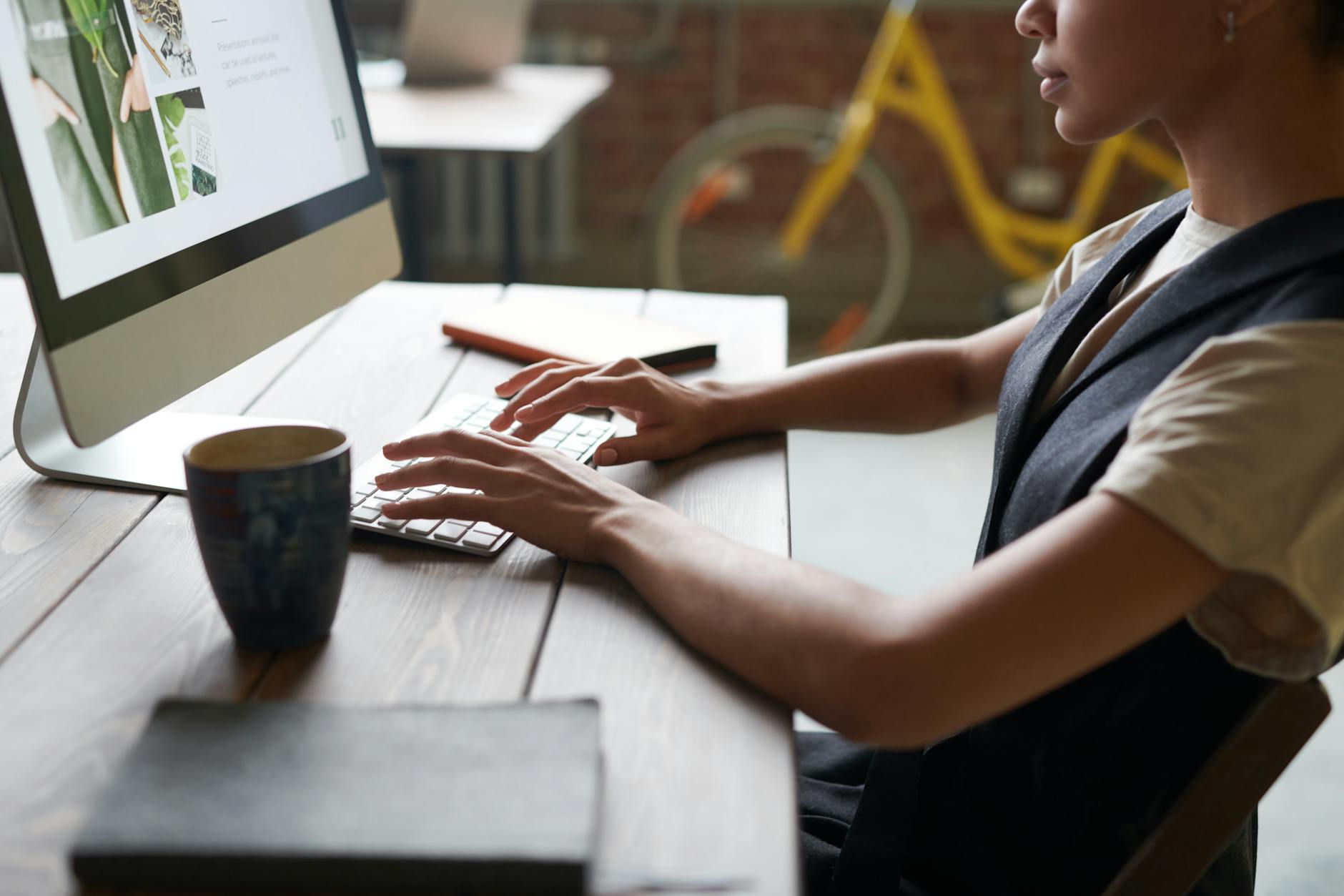 Photo of a person using a computer