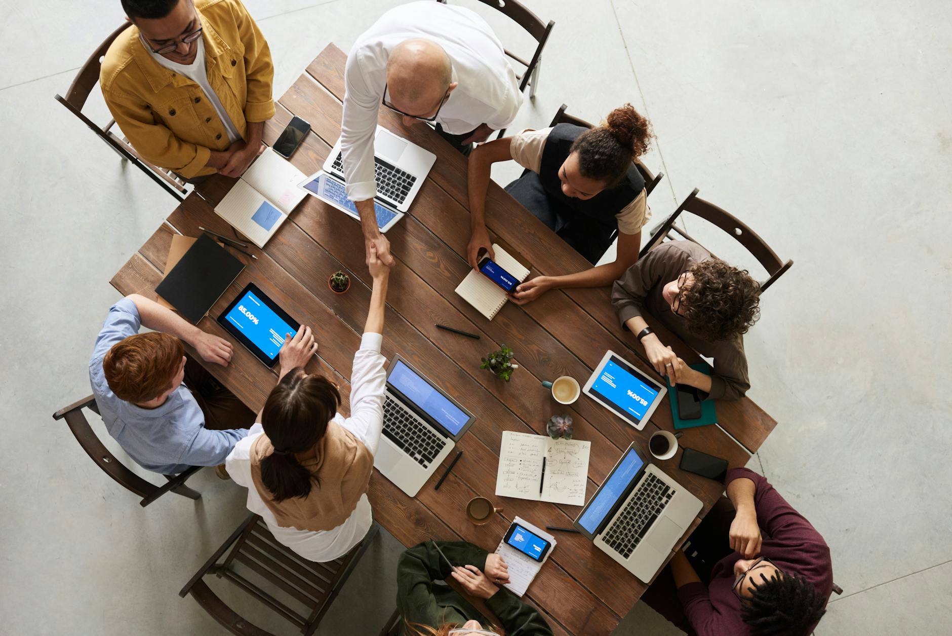 Image of employees clocking in with face recognition