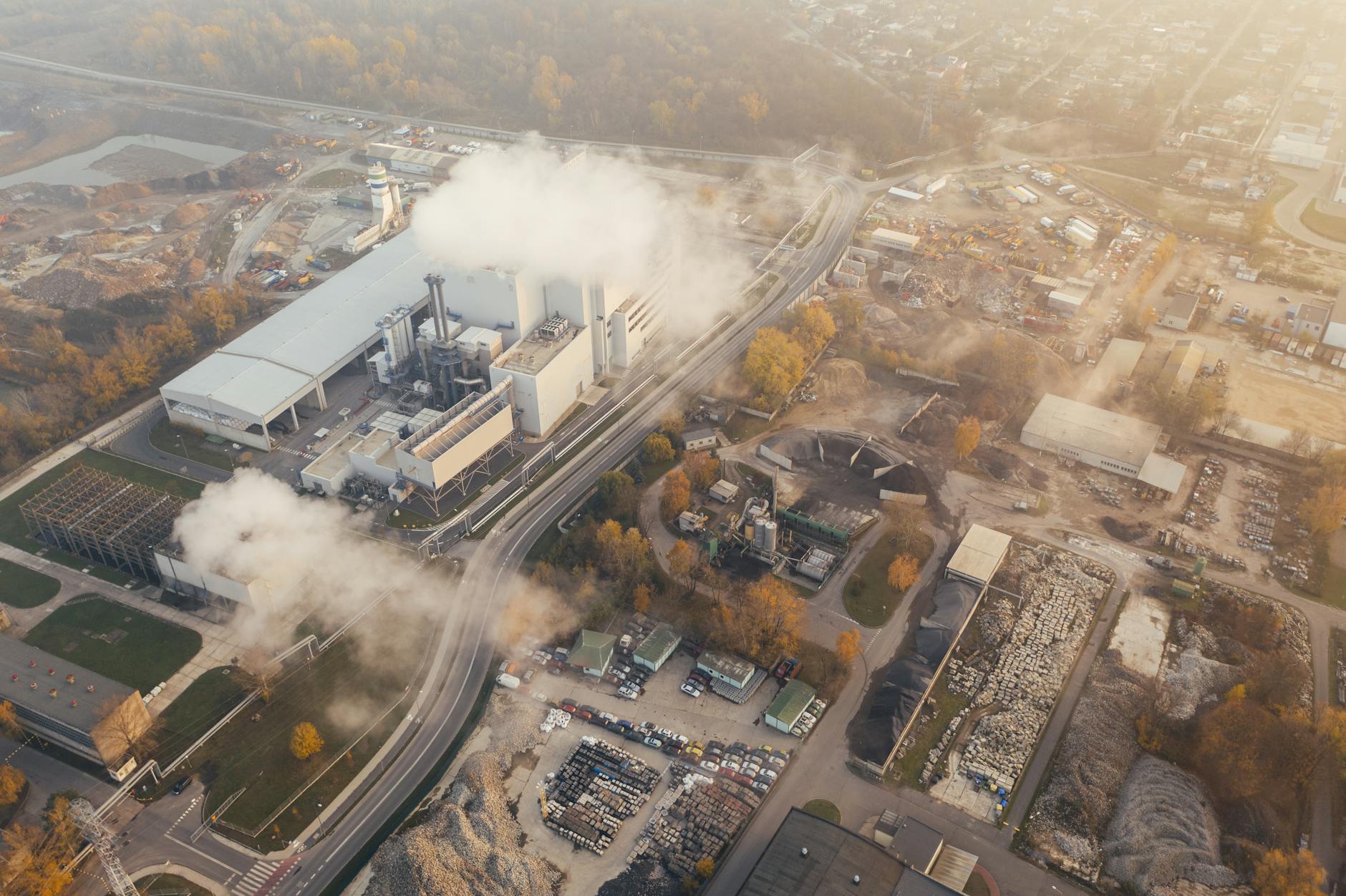 White Smoke Coming Out of A Building