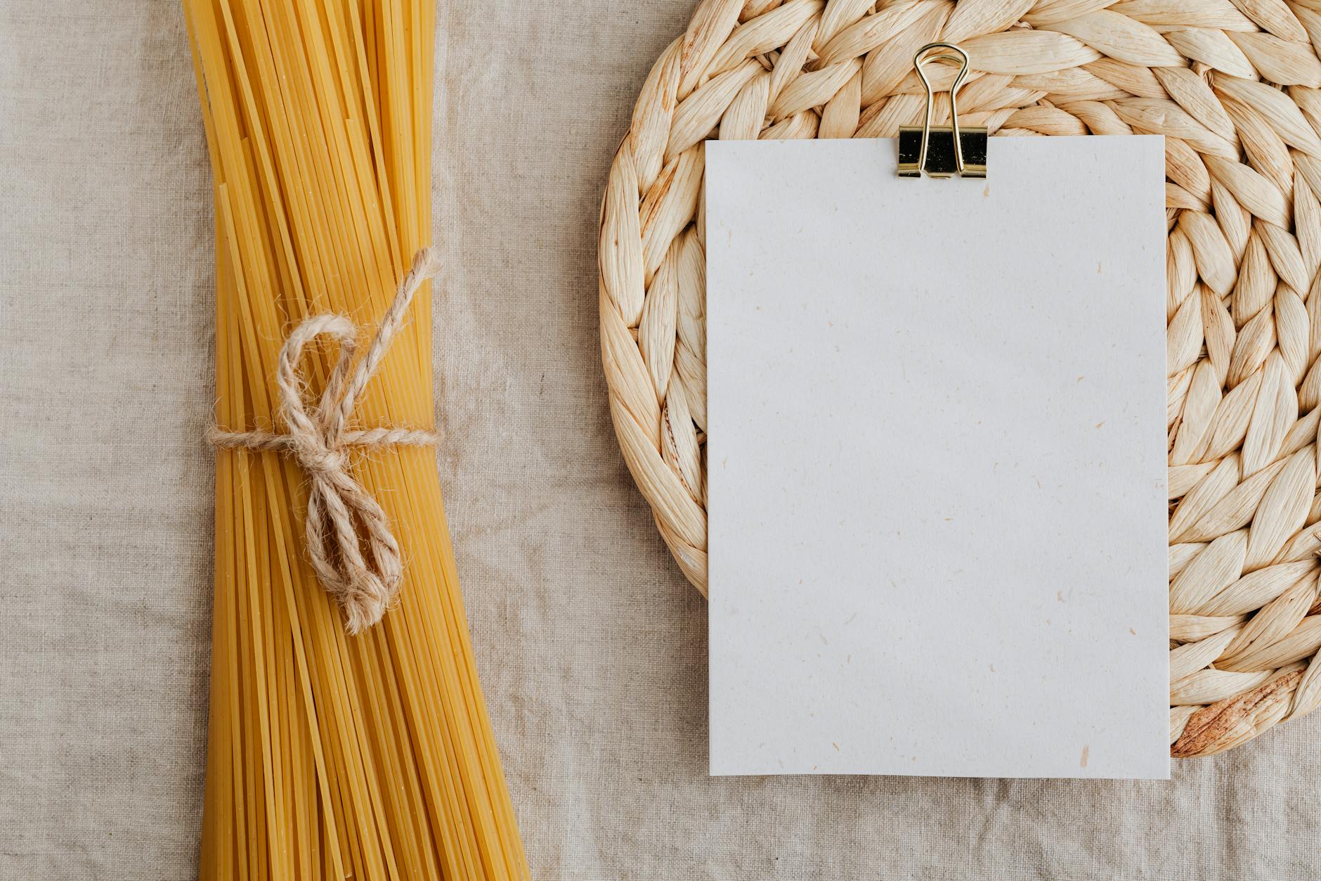 Spaghetti on a table