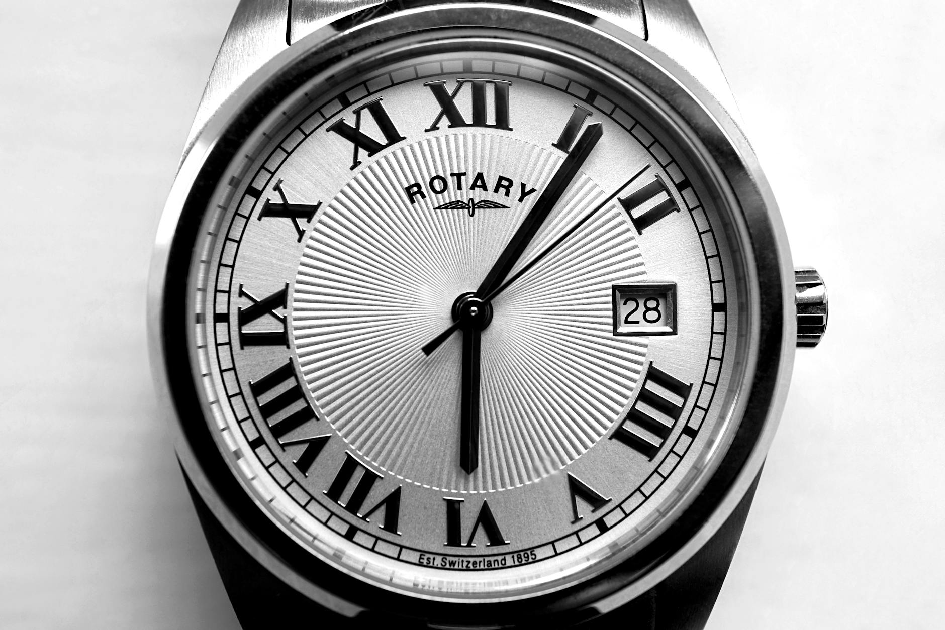 Round Gray Rotary Analog Watch