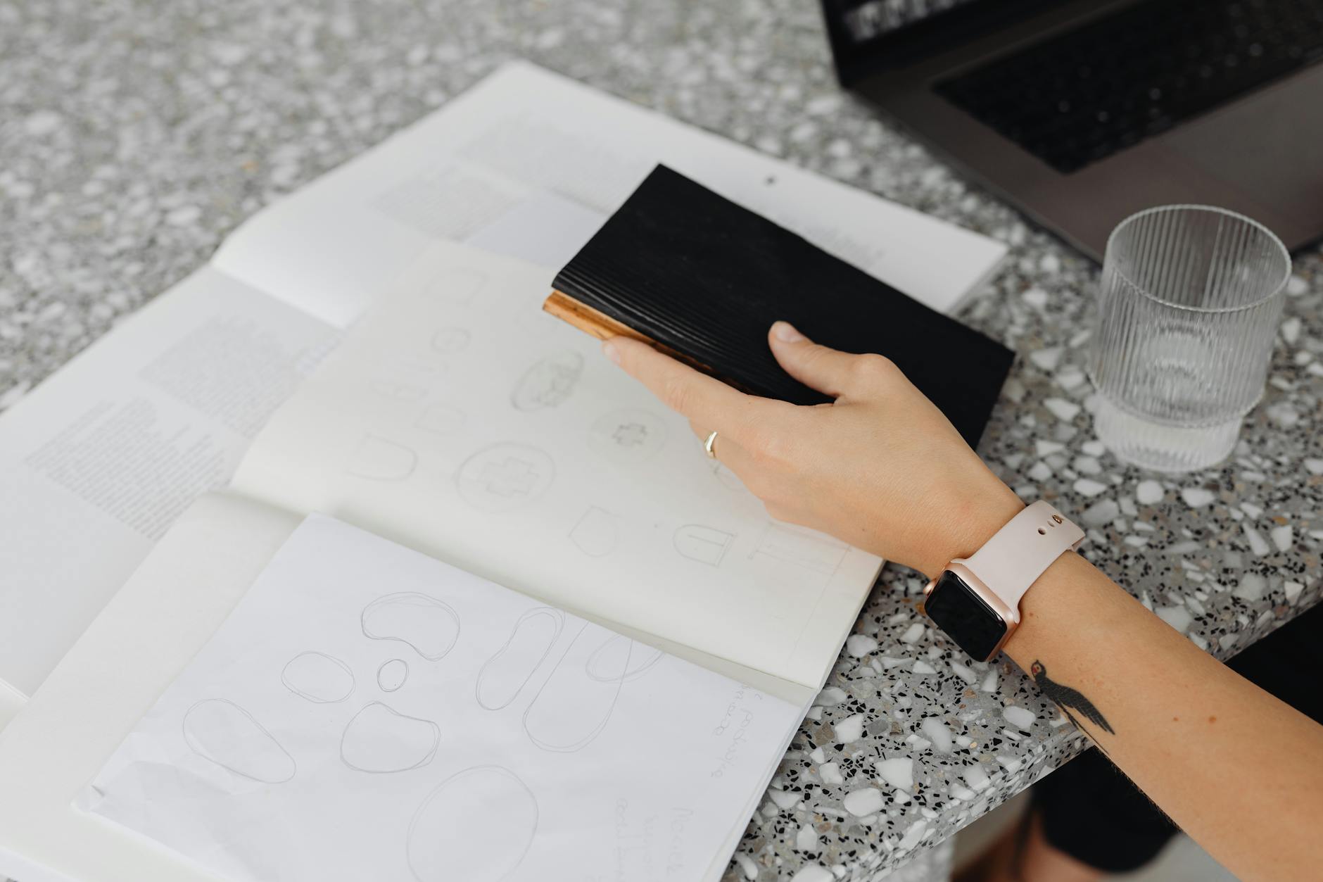 A busy repair shop with smartwatch components