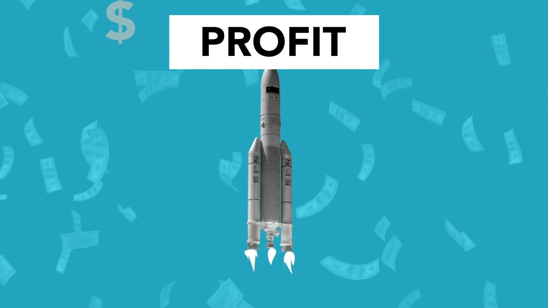 Rocket flying money