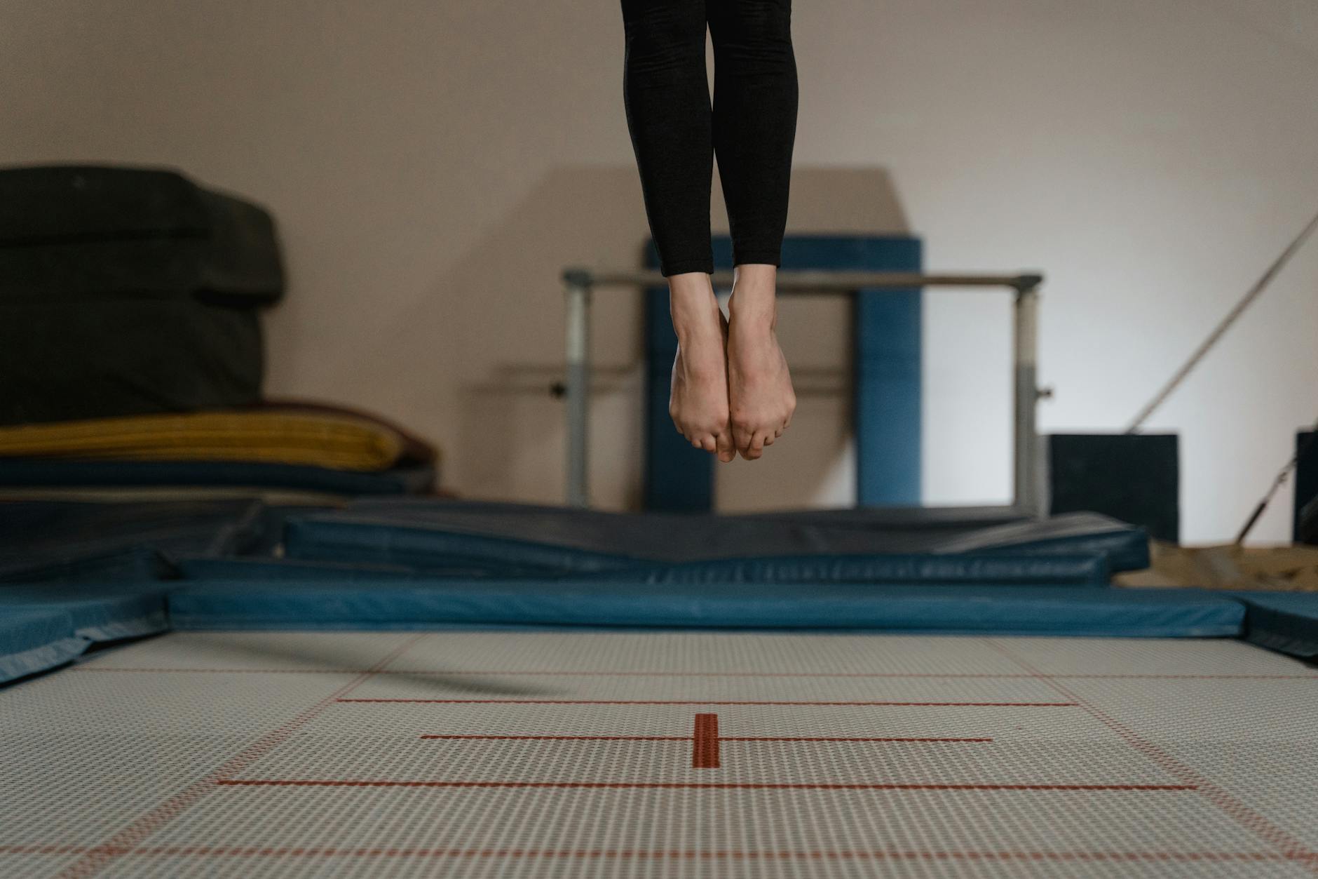 A Person Jumping on a Trampoline