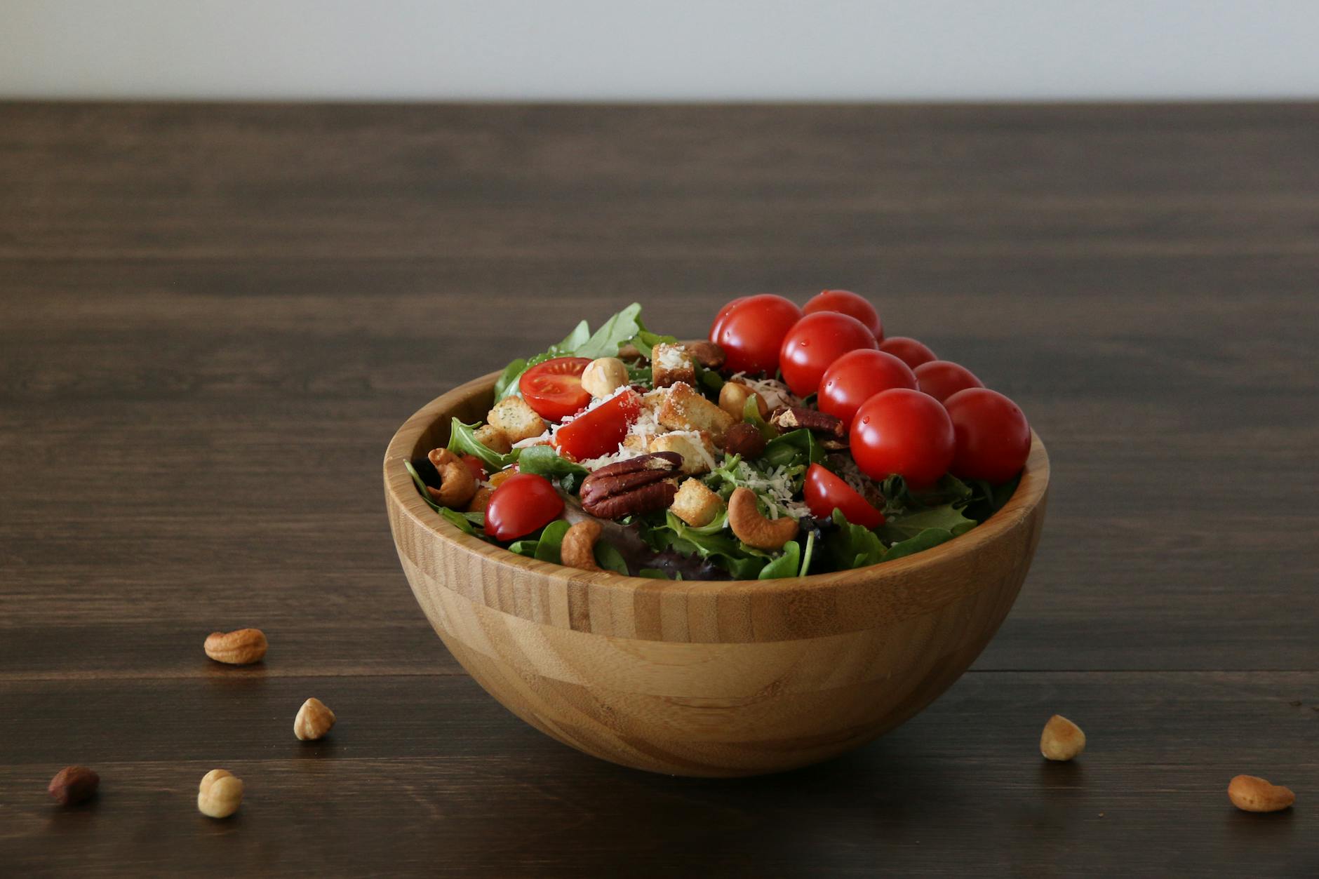 A close-up shot of colorful vegan dishes on a table