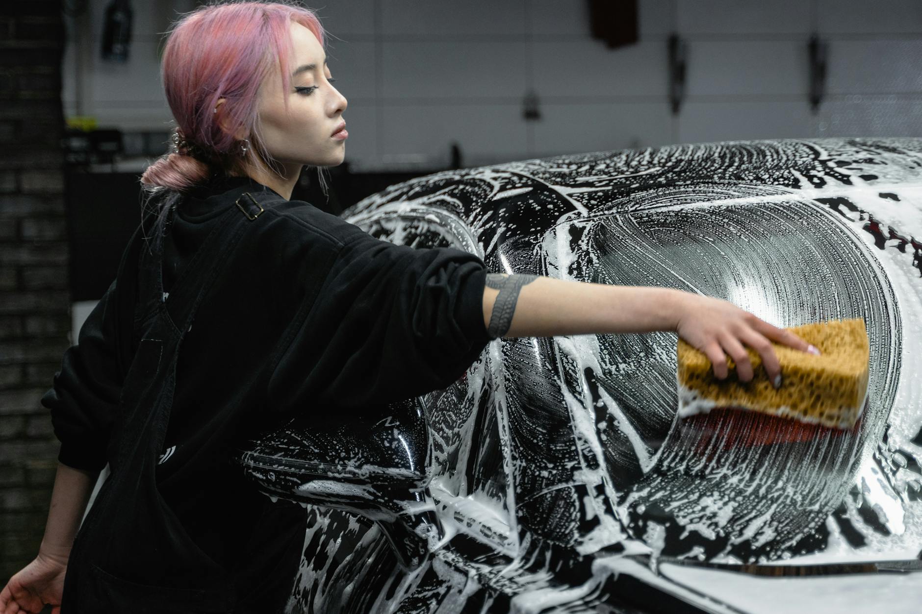 Woman creating a soap bar